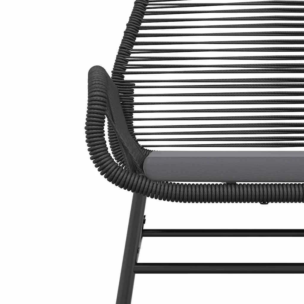 Vidaxl 7 Piece Patio Dining Set with Cushions Black Poly Rattan Glass