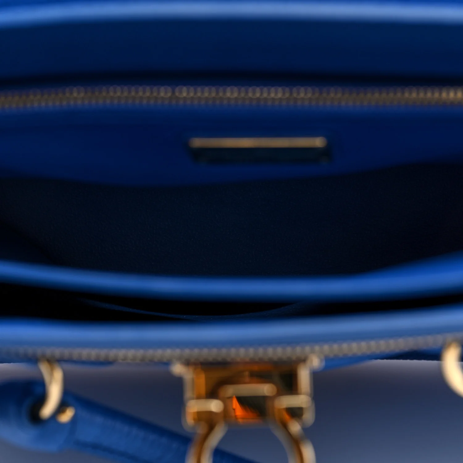 Calfskin Lotty Satchel Bleu Indien