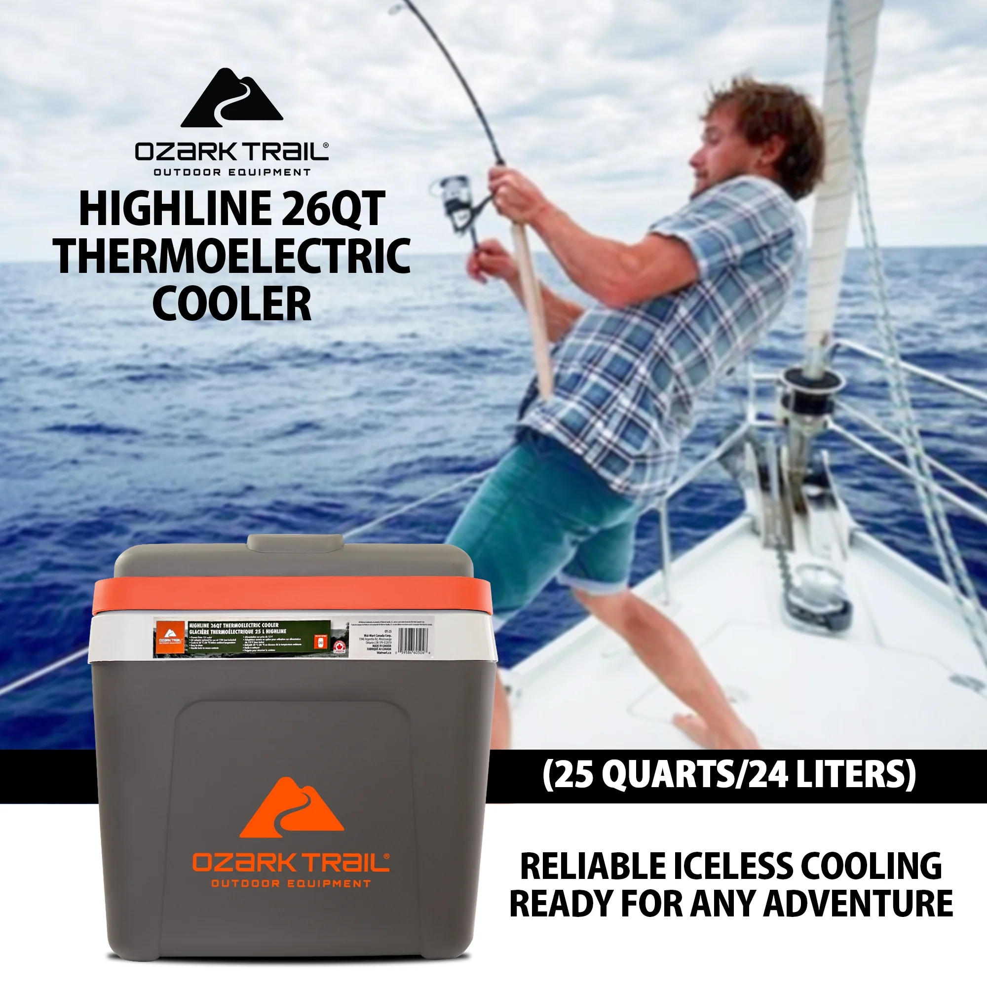 26QT electric Cooler 12V Portable Travel Beach Camping Picnic Insulated Cooler 30 Cans Iceless 24L, Grey Image 9