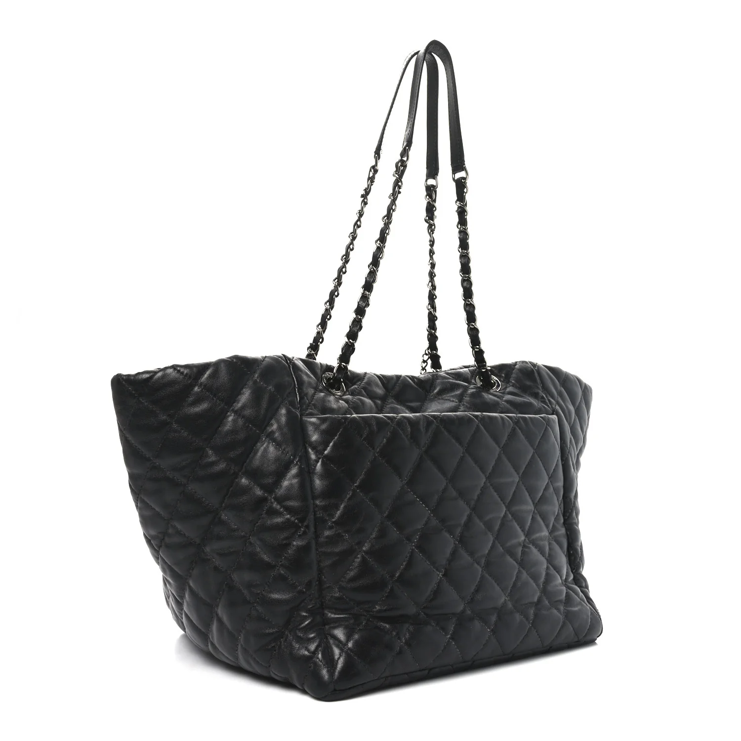 Lambskin Quilted Week End on Mars Tote Black