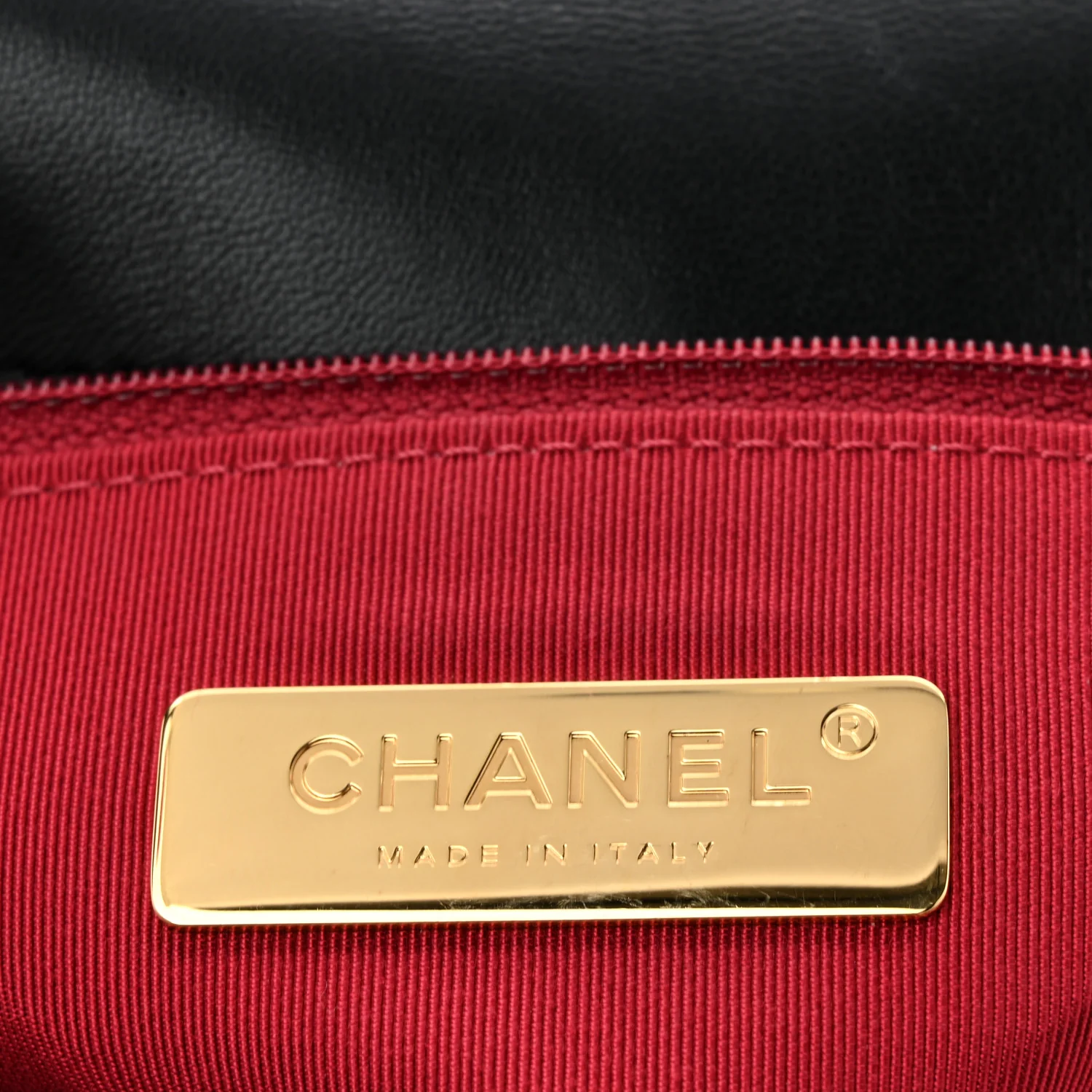 Shiny Goatskin Quilted Medium Chanel 19 Flap Black
