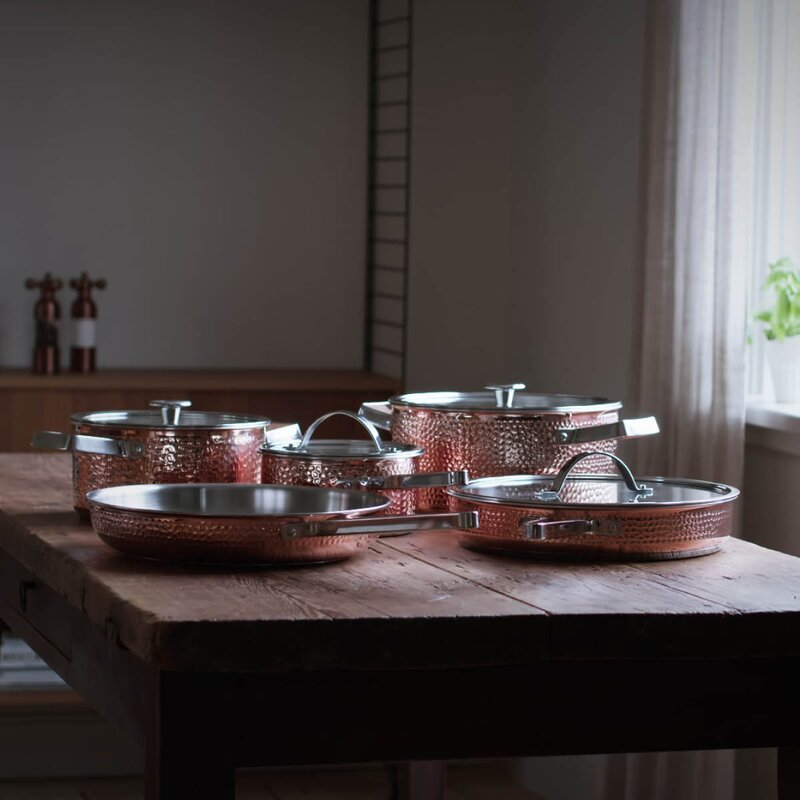 Mjölner XL grytesett 6 deler kobber