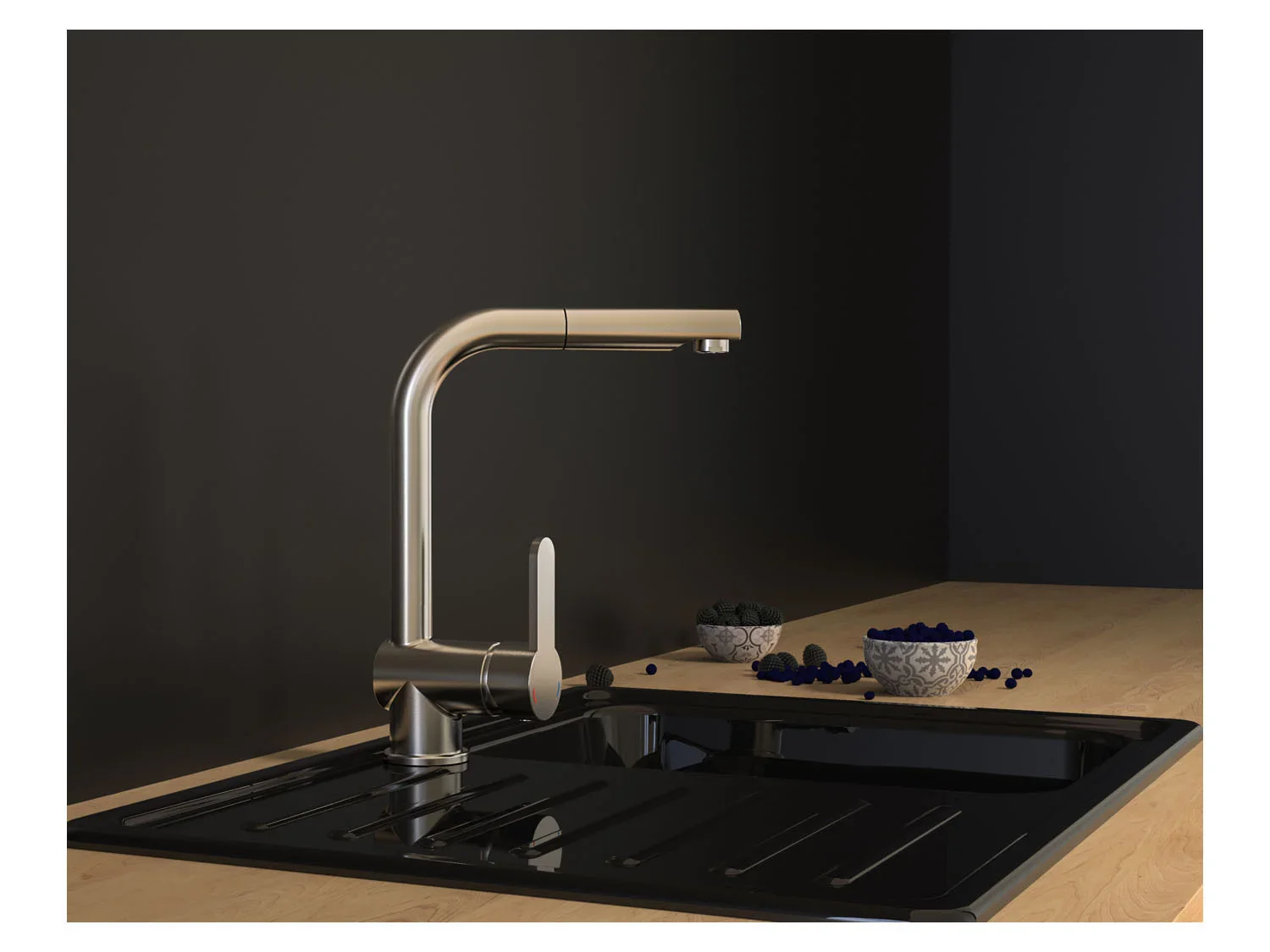 Schtte Mitigeur basse pression LONDON, avec jet rtractable
