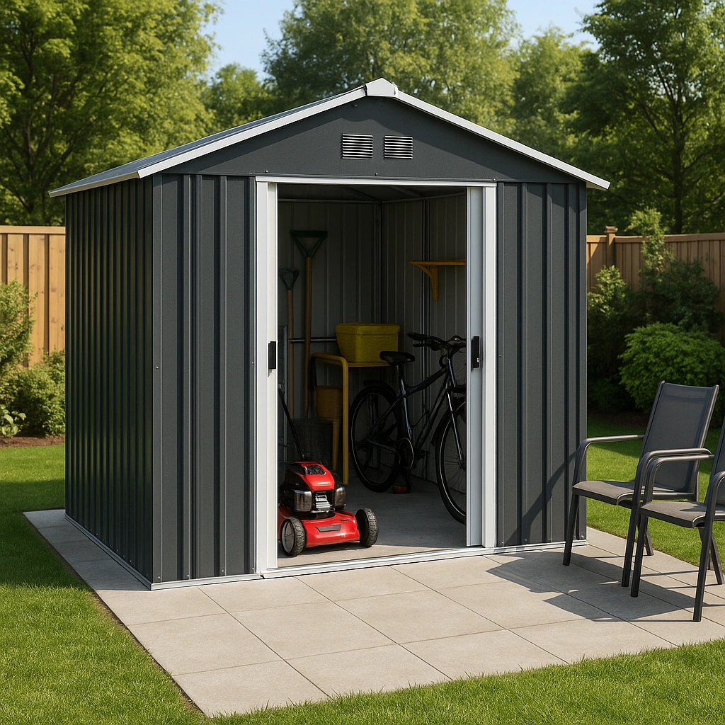 Grt stlskur til udendrs redskaber, 223x150x215 cm