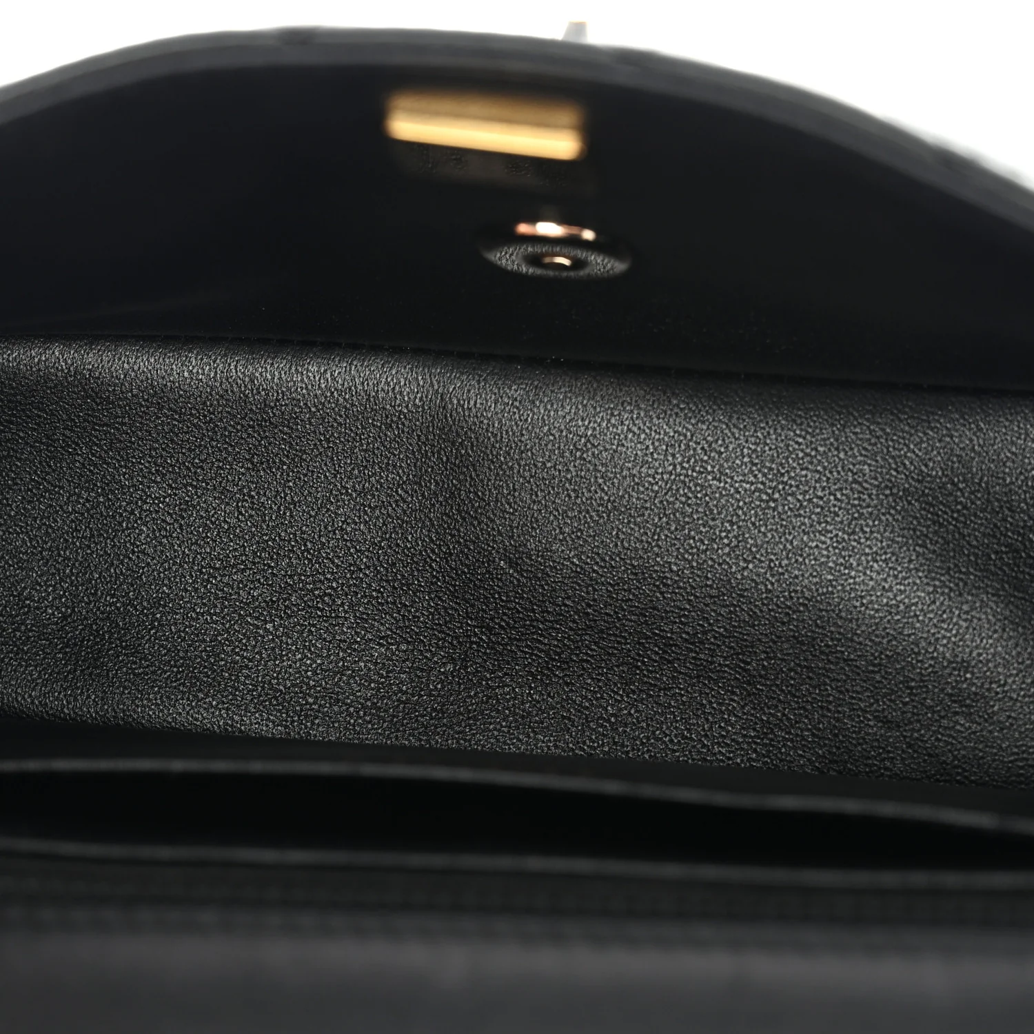Lambskin Quilted Mini Rectangular Flap Black