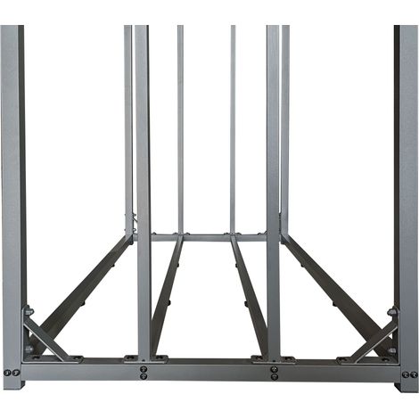 Quick-Star – Abri à bûches extérieur 143 x 70 x 185 cm – Structure en acier 30 mm – Toit en polycarbonate 6 mm – Capacité 1,8 m³ pour bois de 33 cm