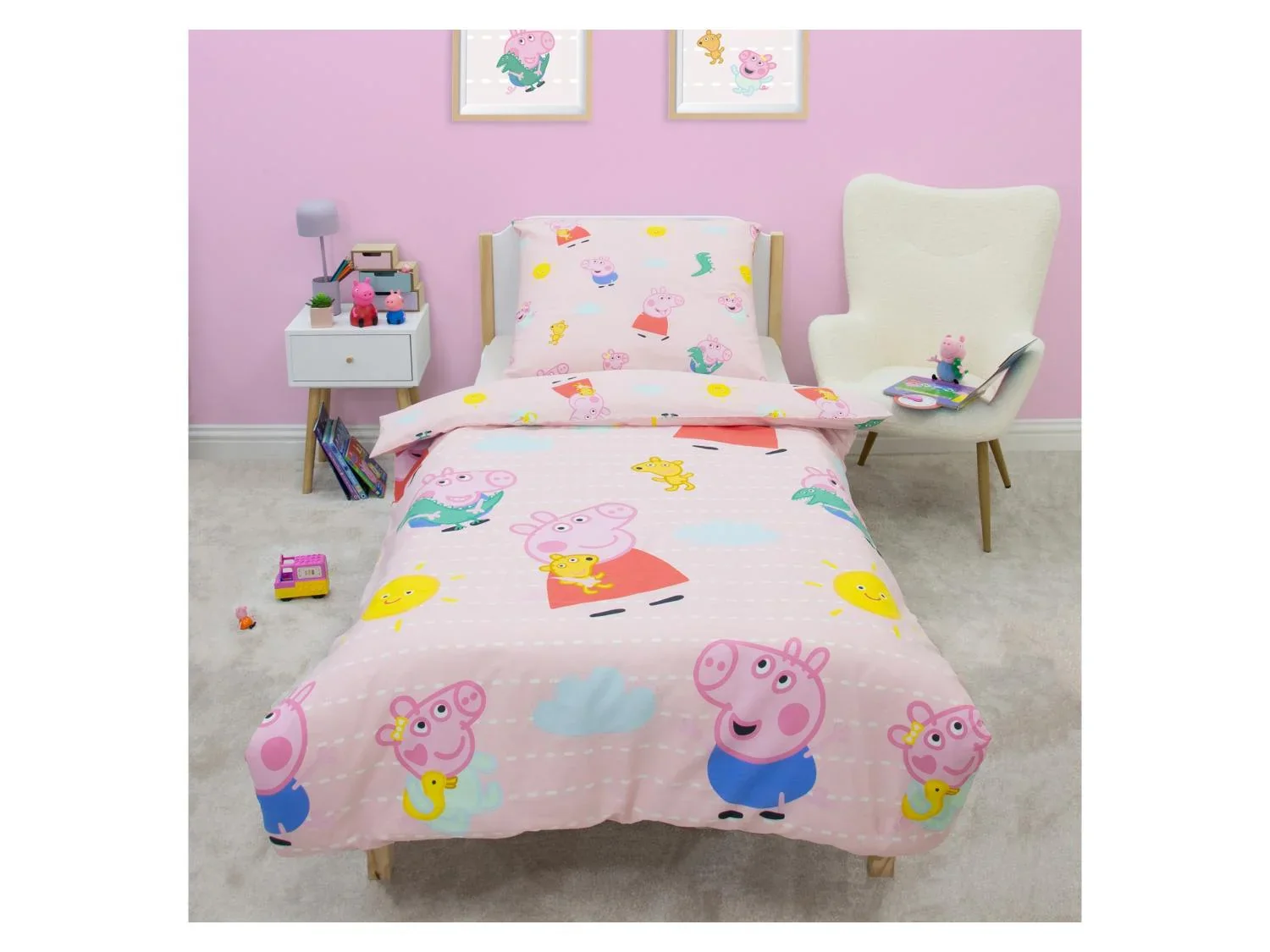 Parure de lit double face pour enfant, 140 x 200 cm