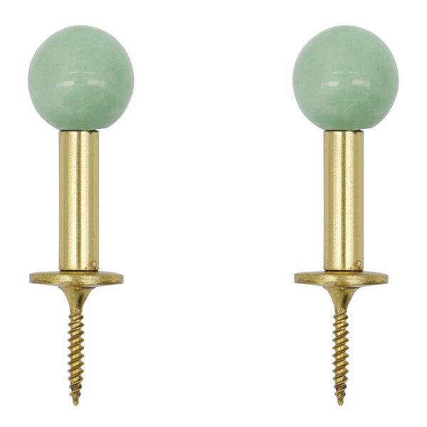 Ball knagg 5x2 cm 2 stk messing/aqua