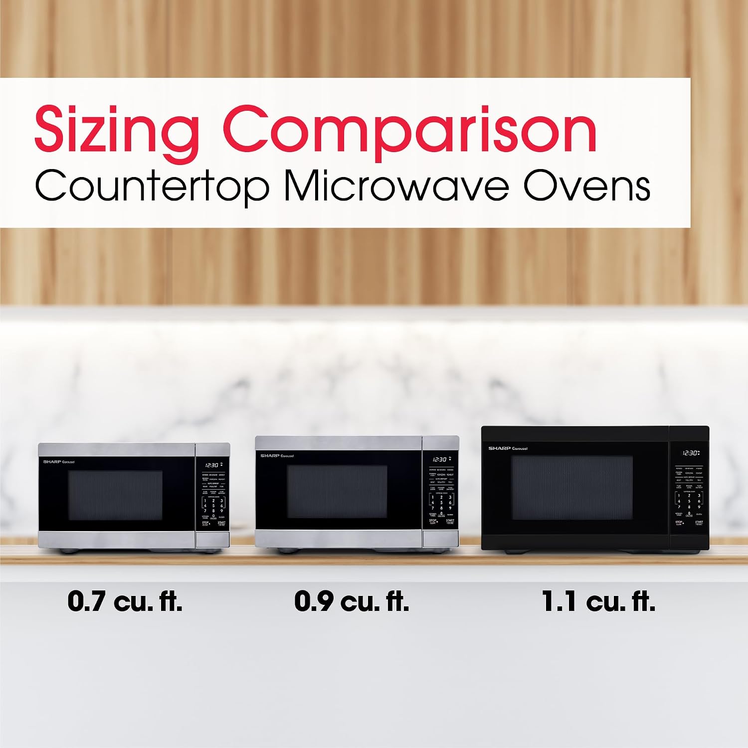 Sharp SMC0962KS 0.9 cu900W Stainless Steel Countertop Microwave Oven