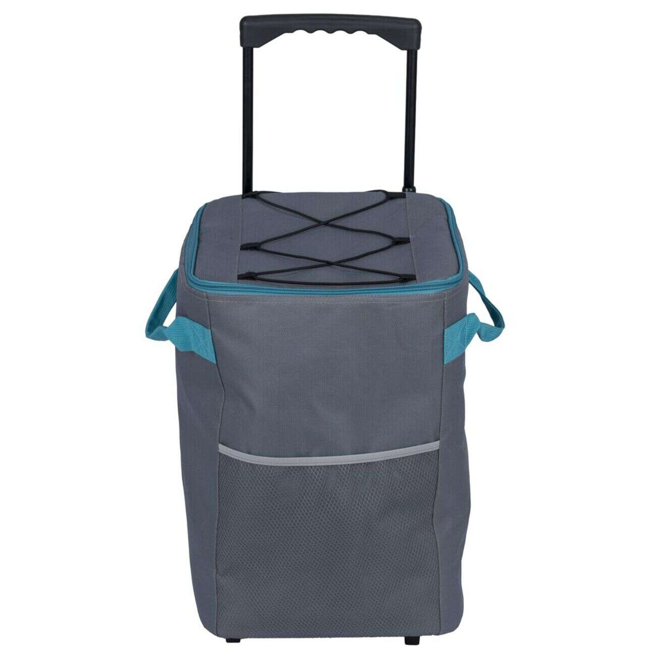 Glacière 30L à roulettes pliable chariot fraîcheur tissu gris et bleu 27x27xH42cm
