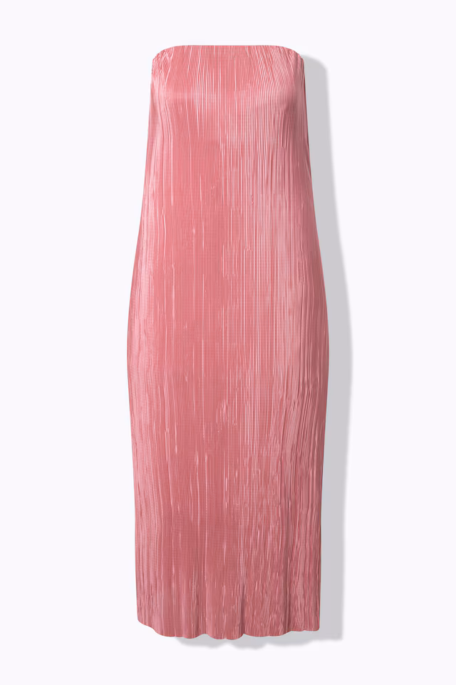 Strapless Pleated Jersey Maxi Dress