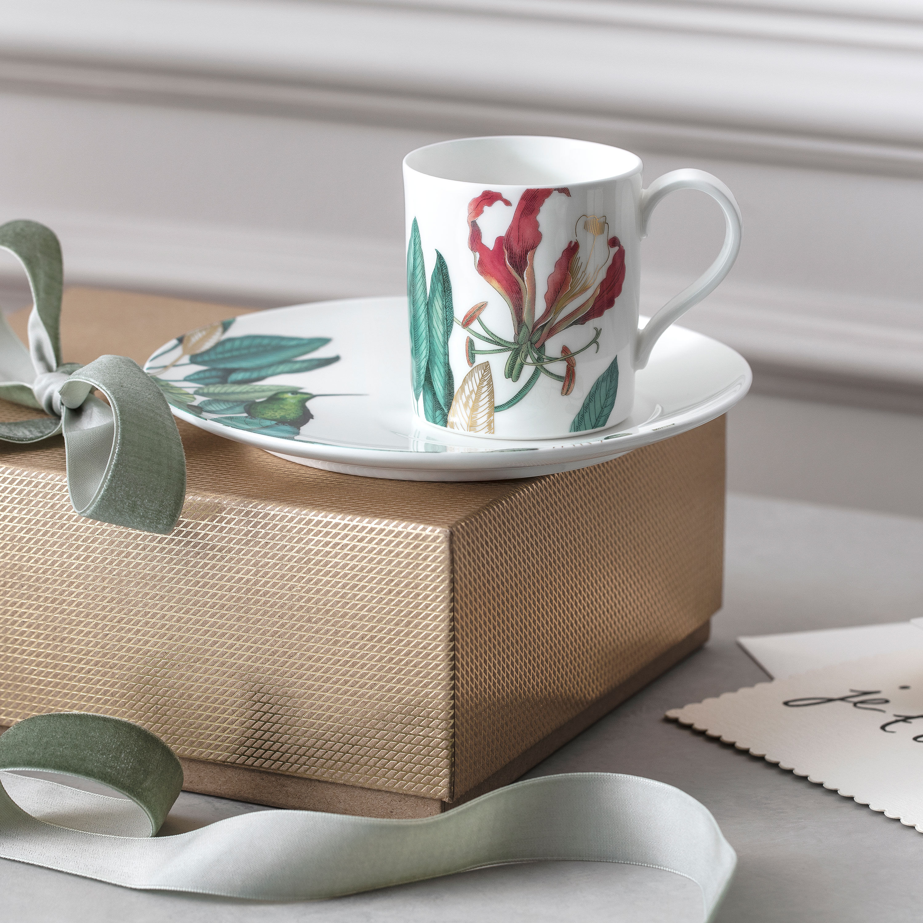 Avarua Coffee cup saucer - Multi-colored, 7.3'', Premium Bone Porcelain