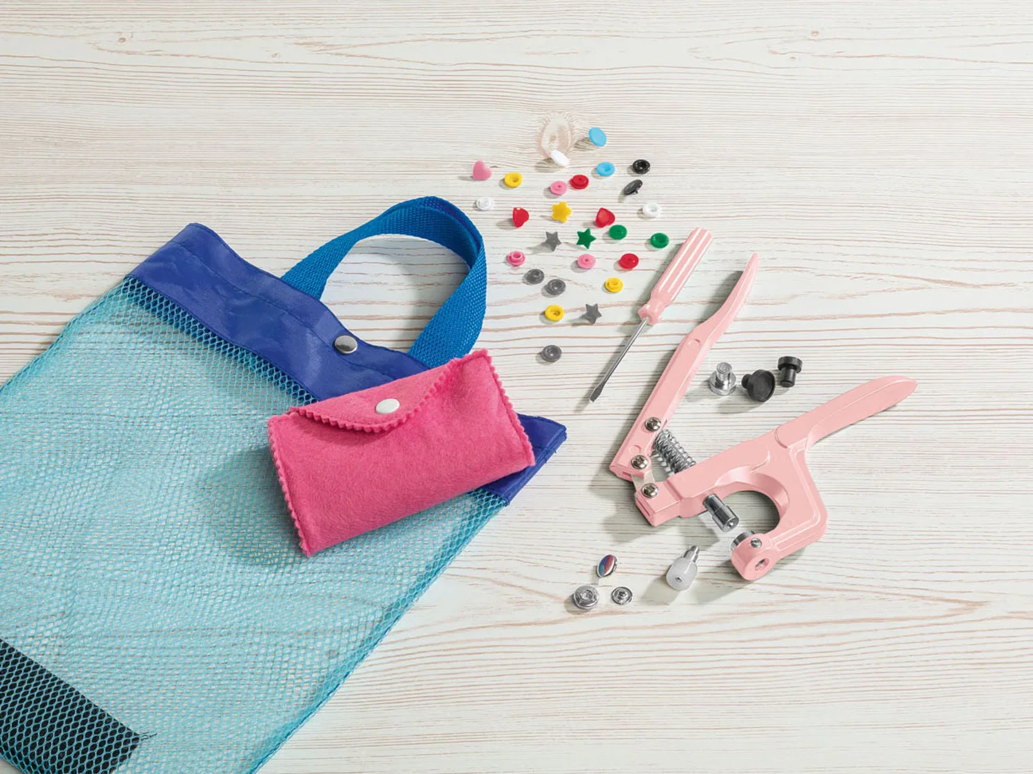 crelando Set de boutons-pression avec pince, 110 pices