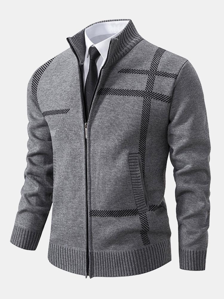 Pull zippé à rayures