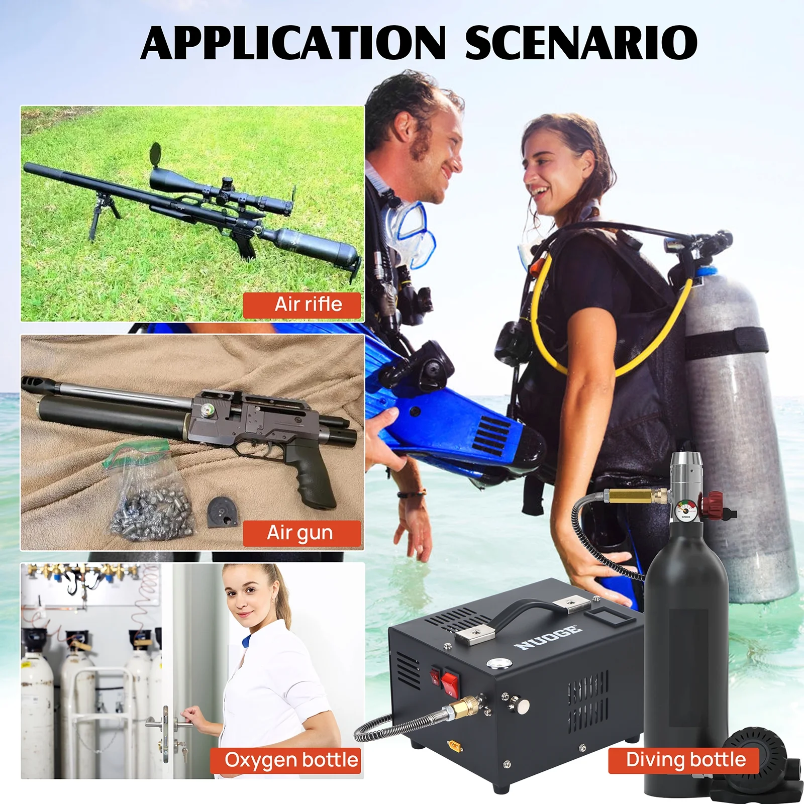 Pcp Air Compressor,4500Psi 12V DC or 110V AC W/Converter Paintball/Scuba Tank Compressor Pump - Image 4