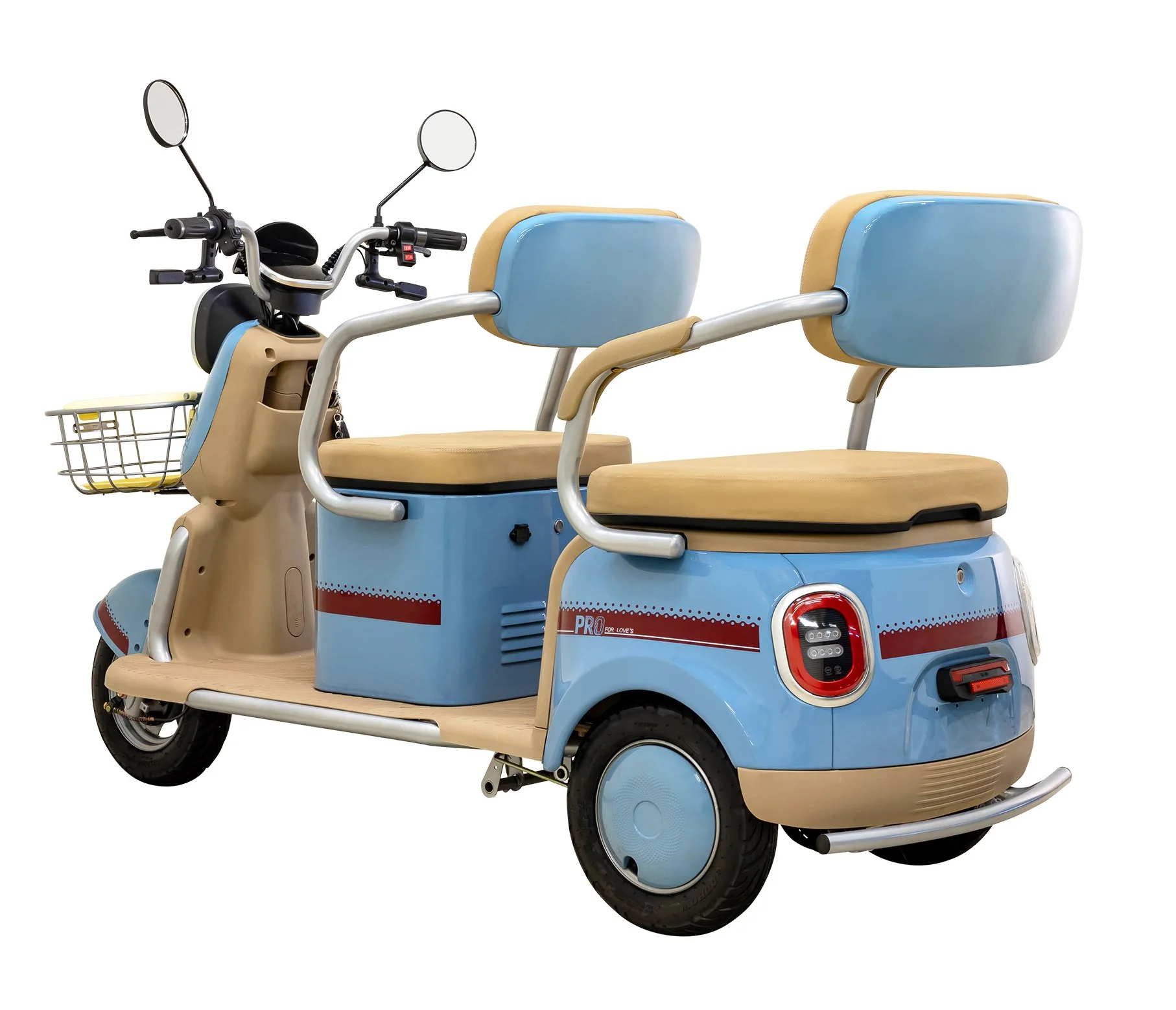 MGC E-Trike 3-Wheel Electric Cart 17 MPH, 2-Seater Adult Scooter Blue(Blue) - Image 10