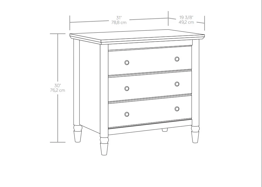 Monroe 3 Drawer Nightstand with USB, Brushed Oak Finish(Single) - Image 5