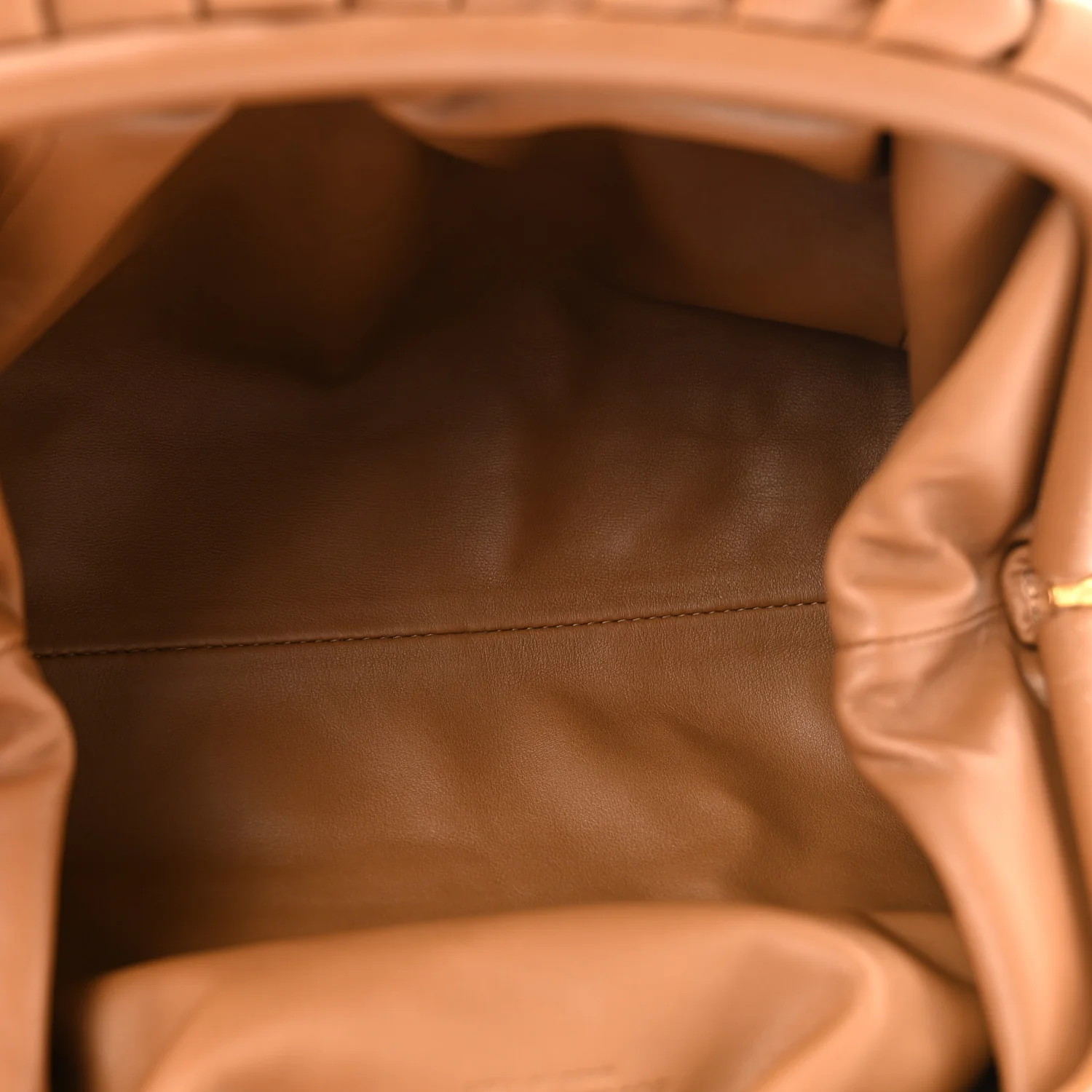 Smooth Butter Calf The Pouch Oversized Clutch Cammello