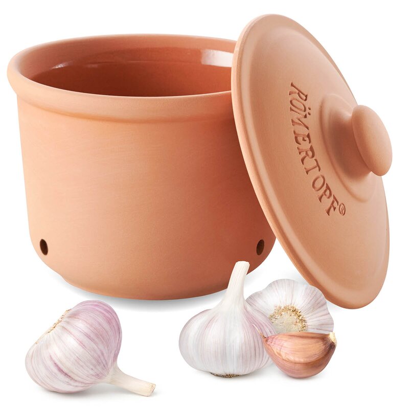 Hvitløkskrukke Ø12,5 terracotta