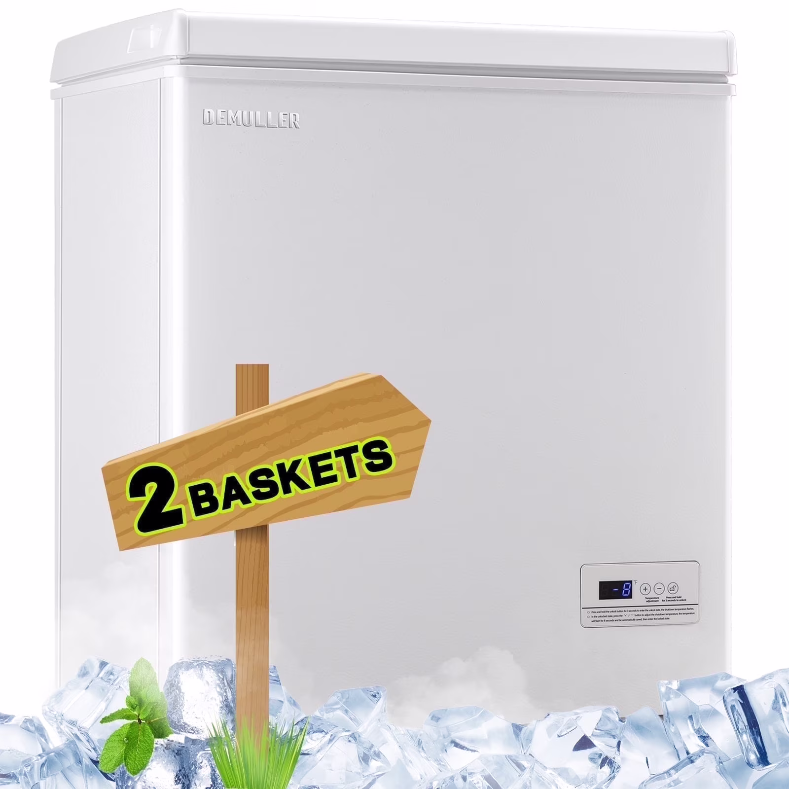 4.0 Cu.ft Deep Chest Freezer Mini Freezers Top Open Door Rmovable Storage Baskets New Black(4.0Cu.ft Black) - Image 7