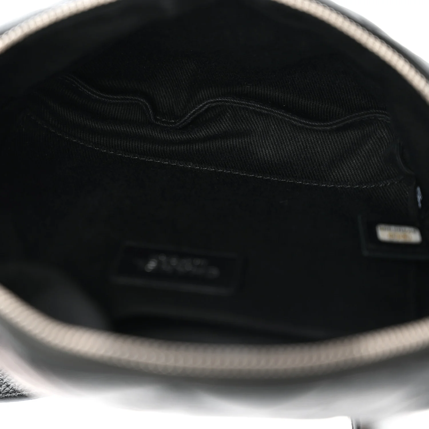 Grained Calfskin Quilted Waist Belt Bag Black