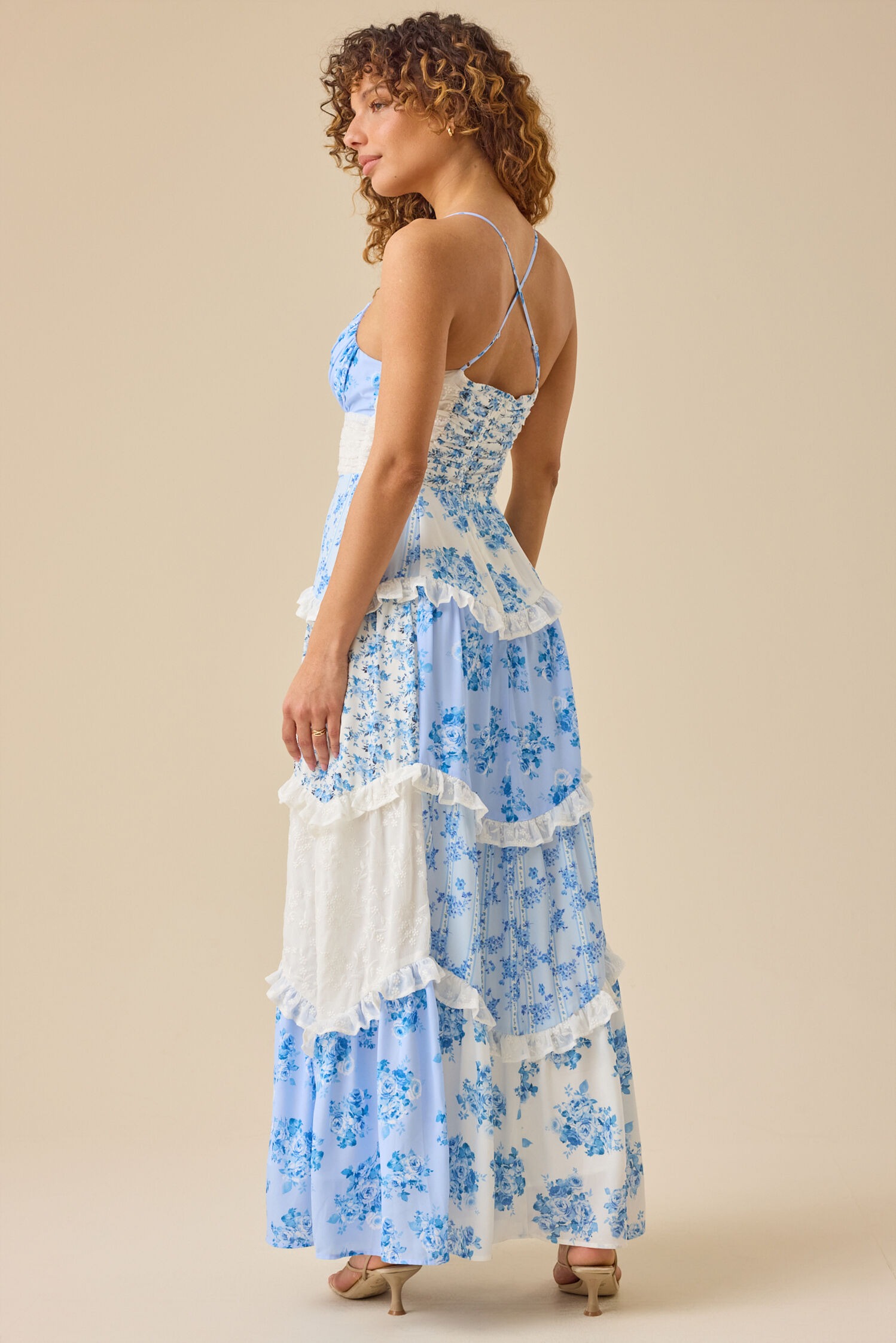 Adernlia Floral Maxi Dress - Blue