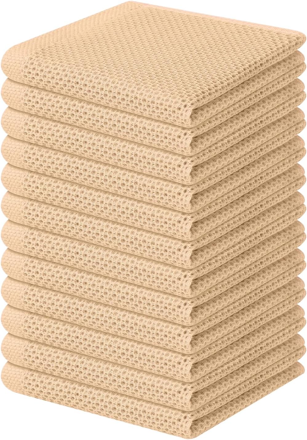 Homaxy 100% Cotton Waffle Weave Kitchen Dish Cloths 6-Pack, Dark Grey