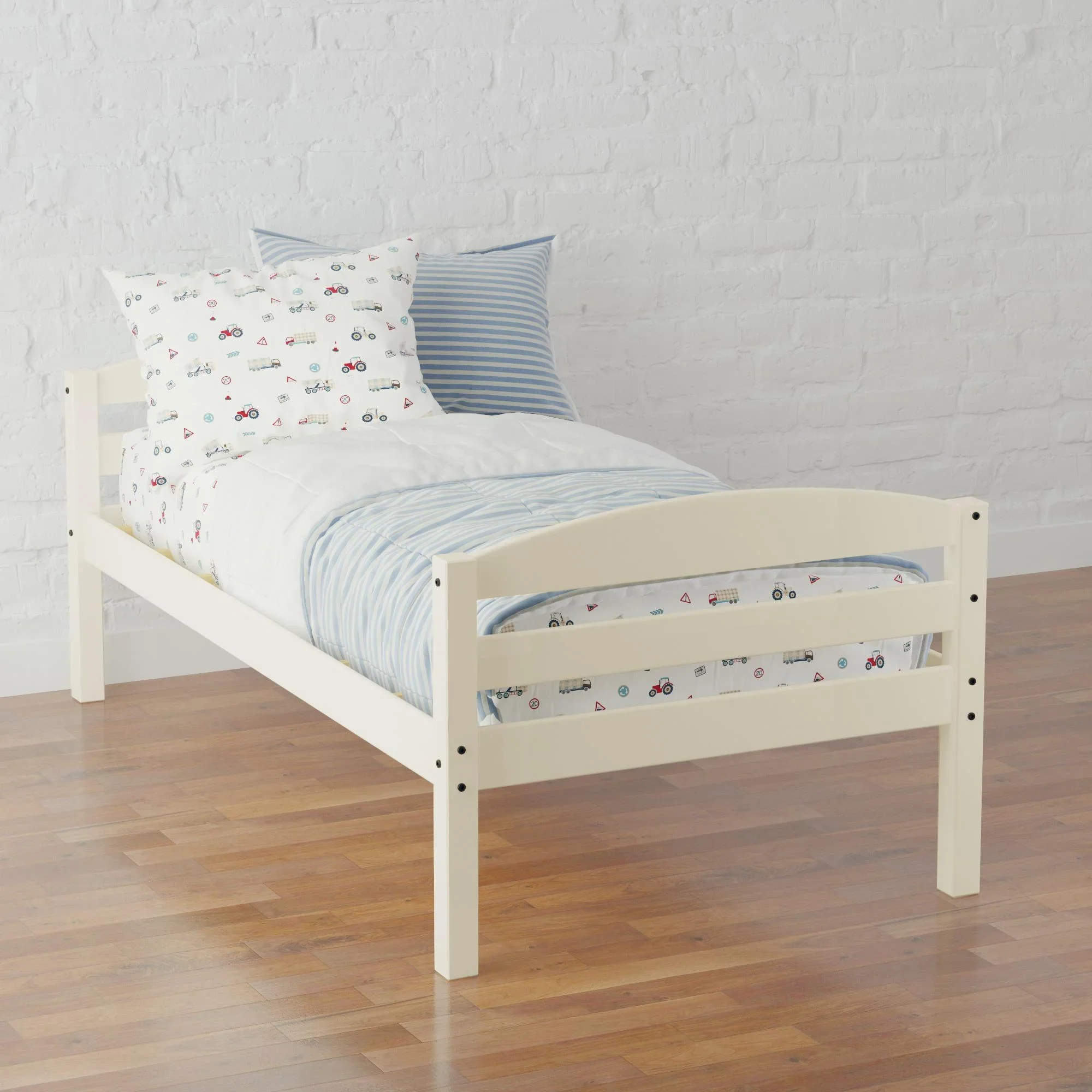 Better Homes & Gardens Leighton Solid Wood Twin-over-Twin Convertible Bunk Bed, Vanilla