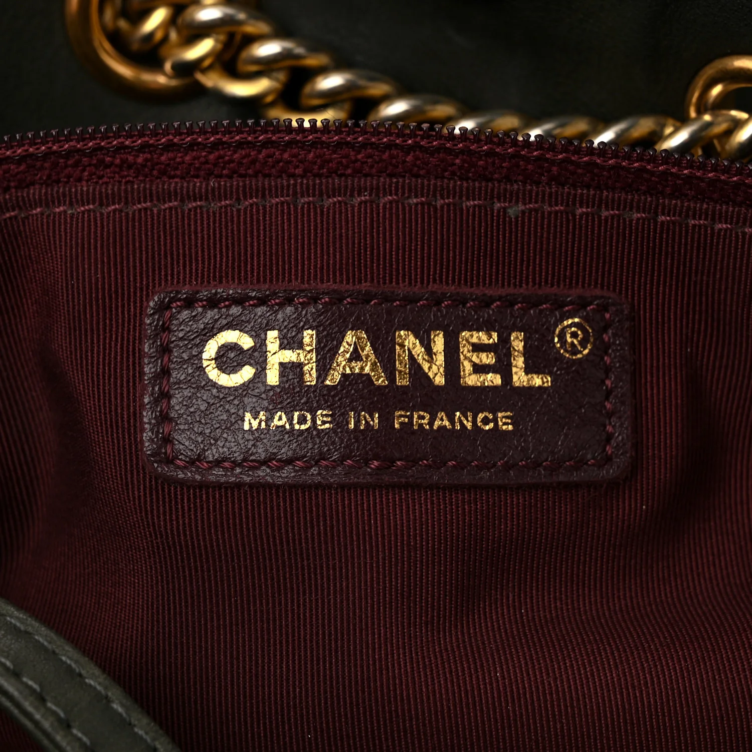Calfskin Quilted Small On My Shoulder Drawstring Bag Dark Green