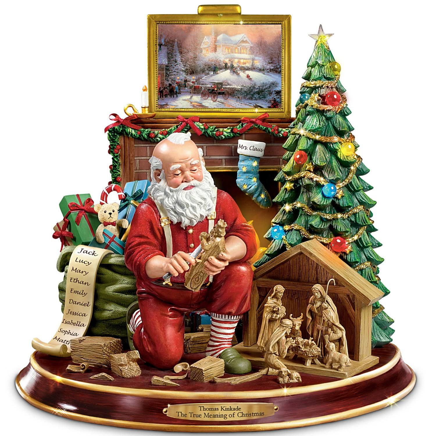 Thomas Kinkade The True Meaning of Christmas Tabletop Centerpiece