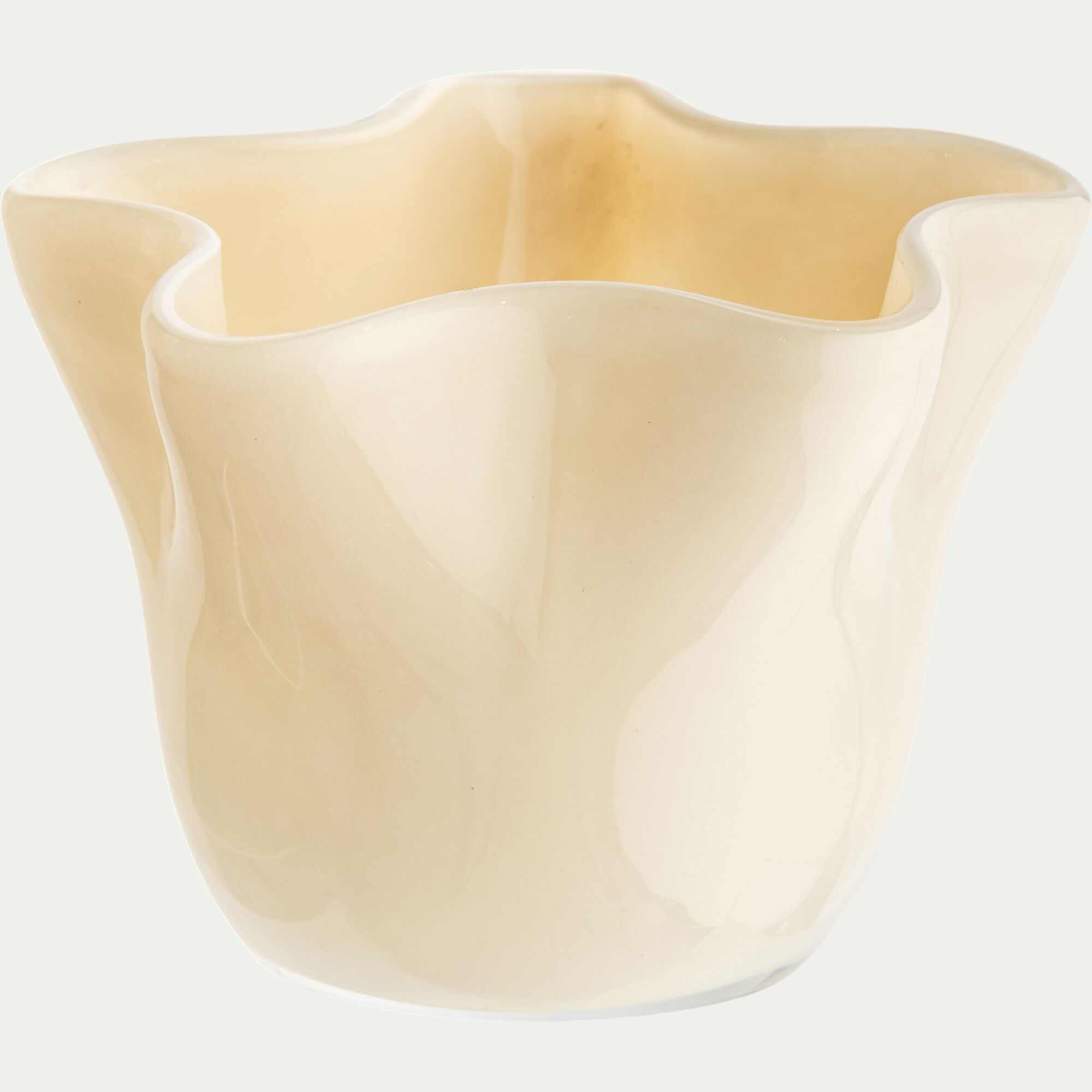 CHARENS - Coupe décorative en verre H9cm - beige