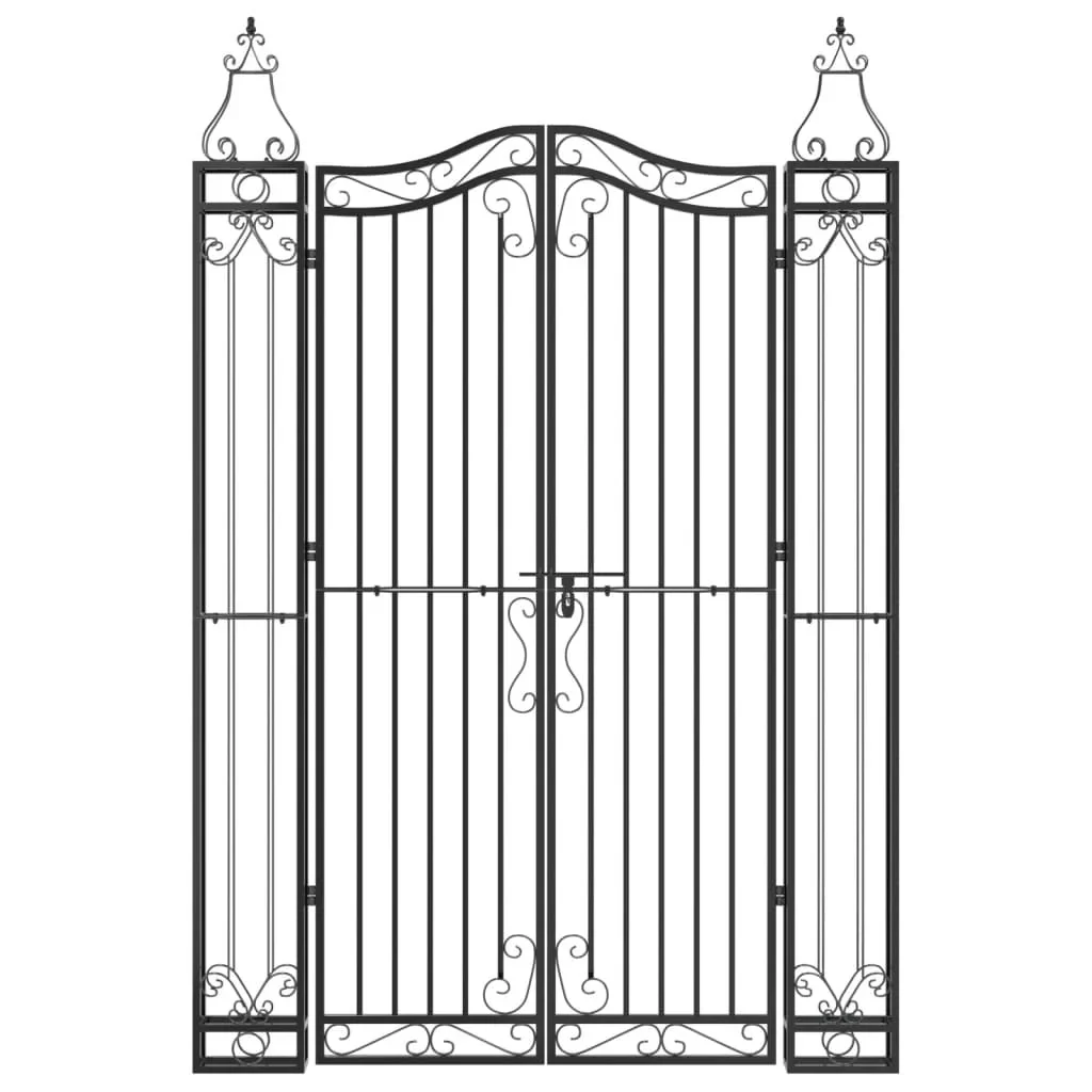 vidaXL Garden Gate Ornamental Fence Gate with Bolt Hinge Trellis Wrought Iron