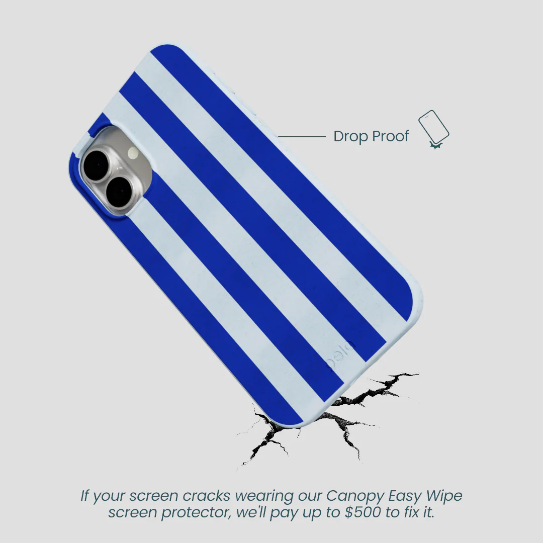 Powder Blue Big Cobalt Stripes iPhone 16 Plus Case