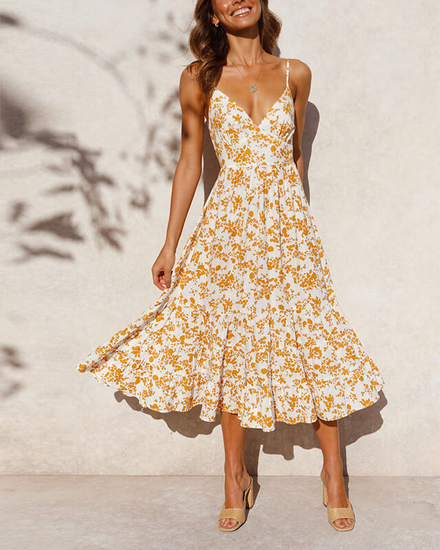 Robe de fête pour femme à col V et nœud papillon