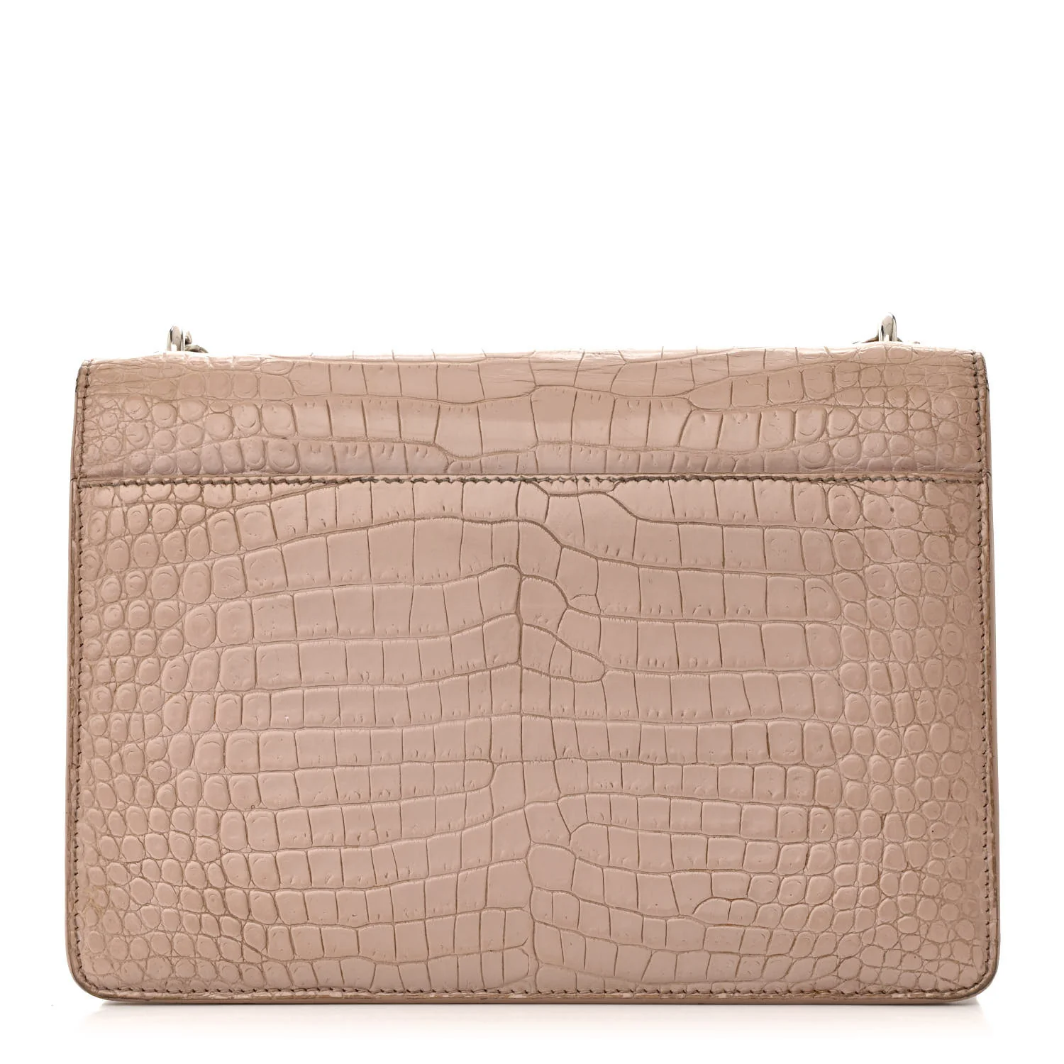 Calfskin Crocodile Embossed Medium Monogram Sunset Rose Antic