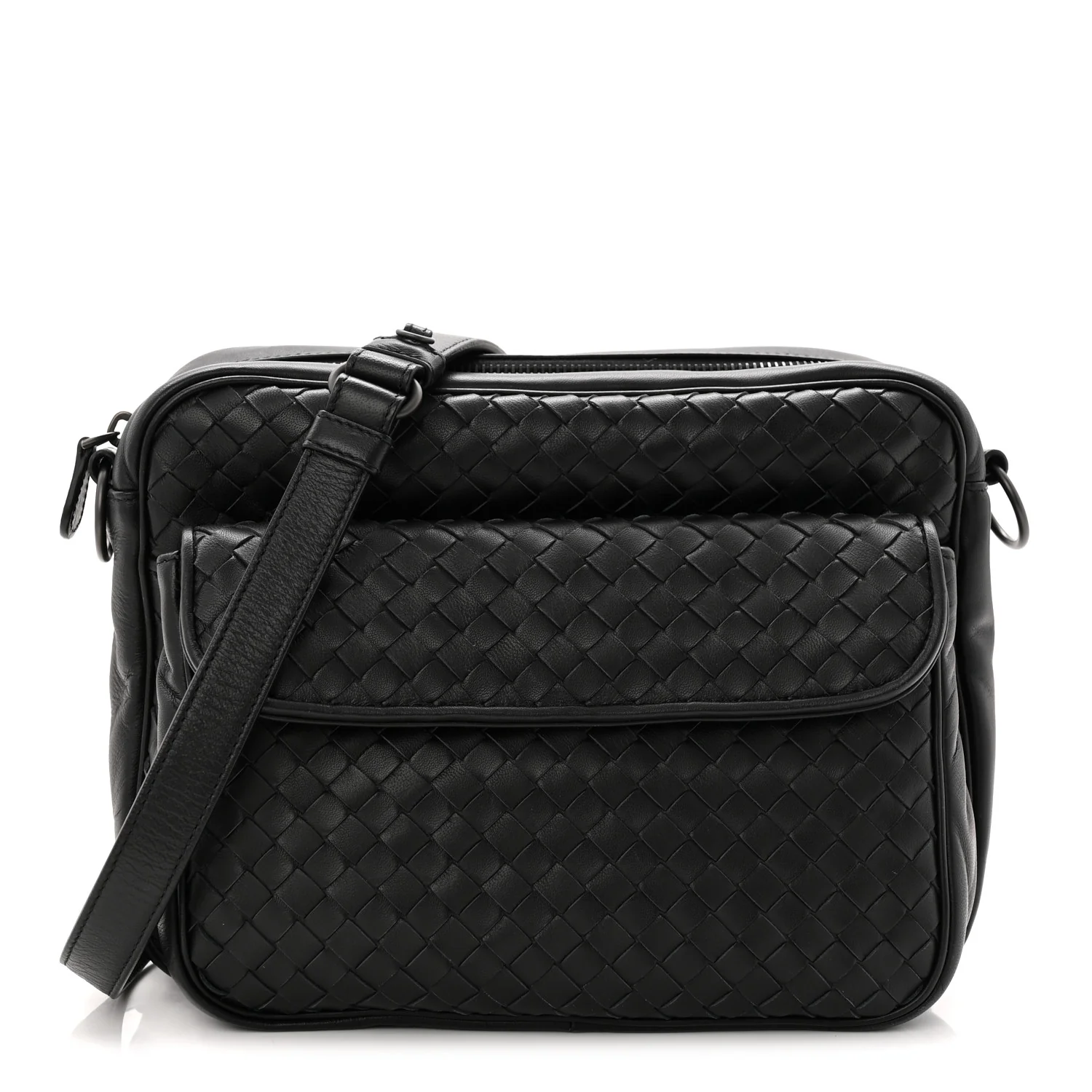 Nappa Intrecciato Messenger Bag Black