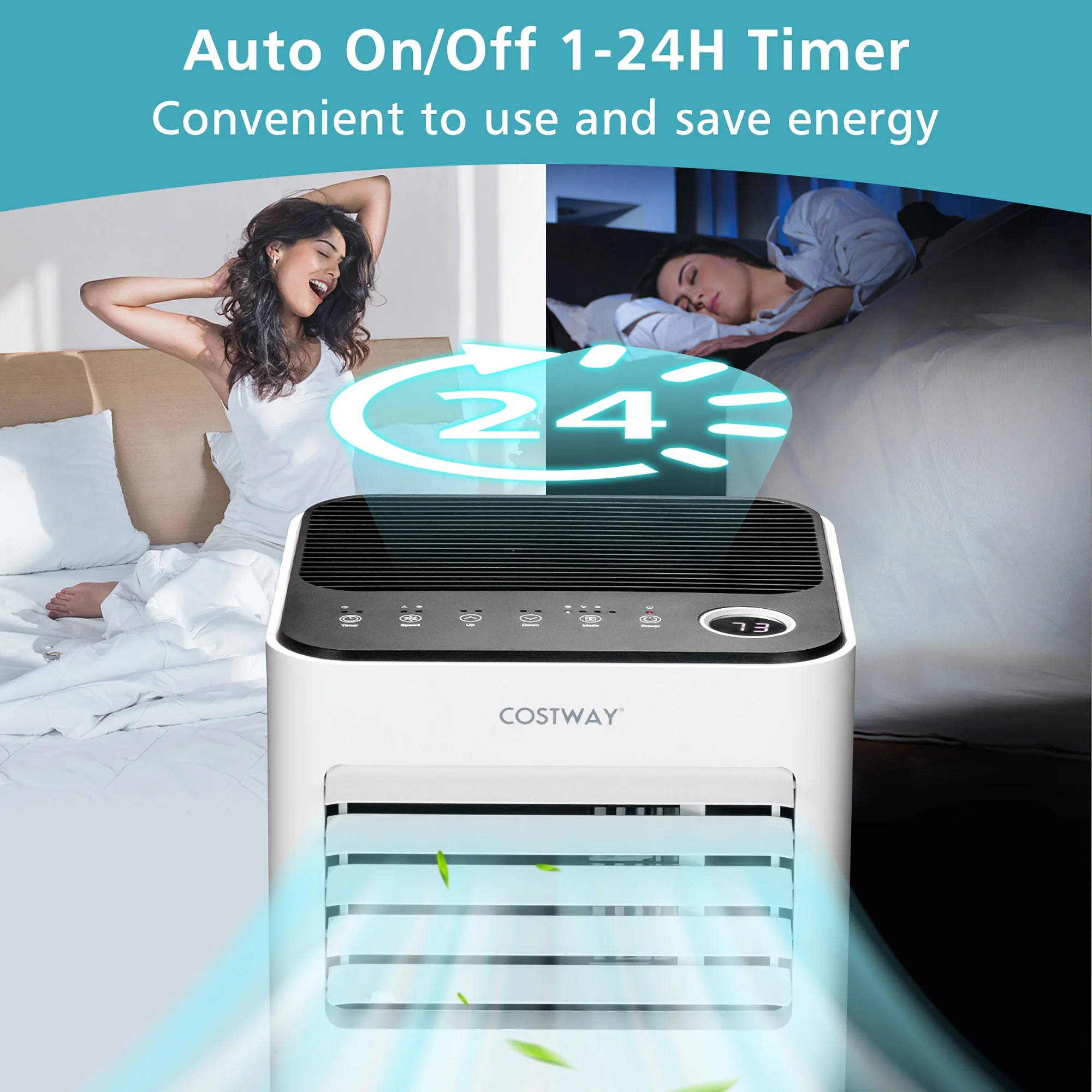 10000 BTU Portable Air Conditioner 3-in-1 Air Cooler with Fan Dehum Sleep Mode - Image 6