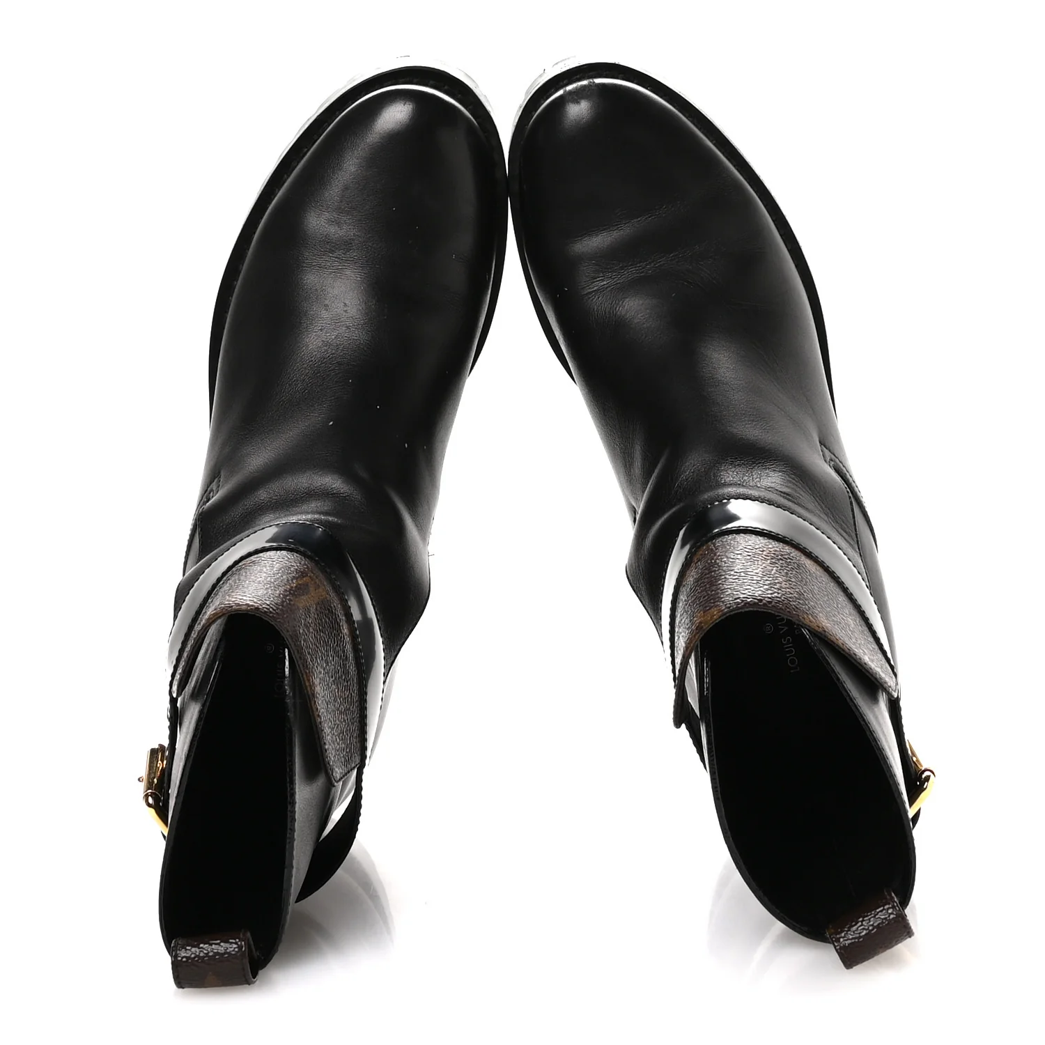 Calfskin Monogram Discovery Flat Ankle Boots 38 Black