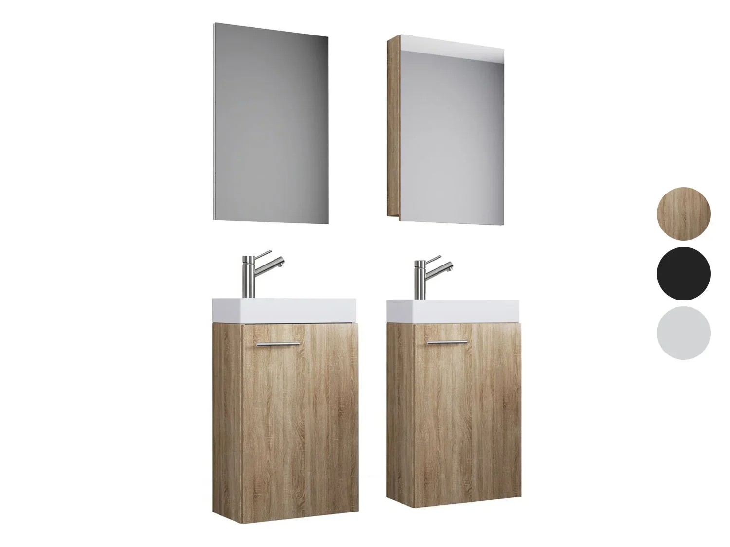 VCM Set d'armoire  glace ou miroir et meuble sous vasque avec lavabo Slito, pour salle de bain