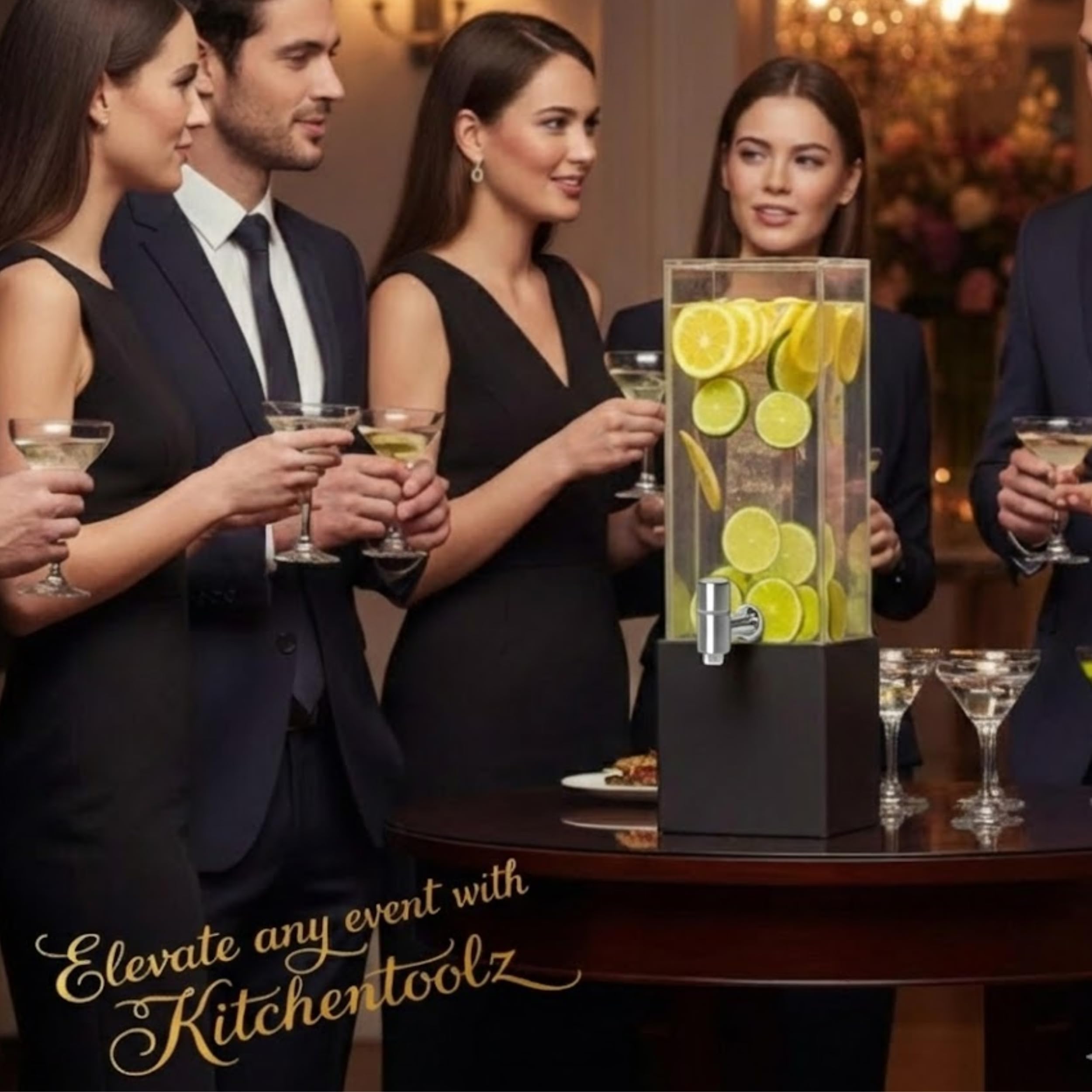1.25 Gallon Acrylic Beverage Dispenser with Gray Metal Stand – Cold Drink Server with Ice Chamber & Stainless Steel Spigot