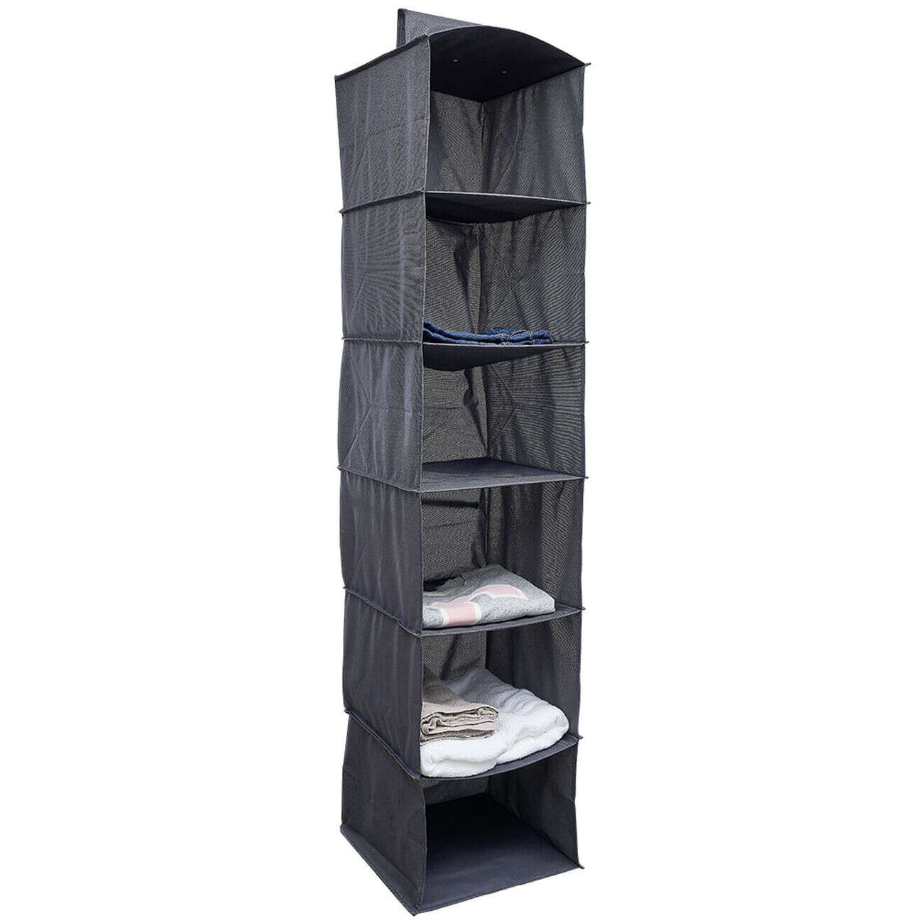 Organisateur de vêtements Gris - 6 niveaux - 30x30xH128 cm