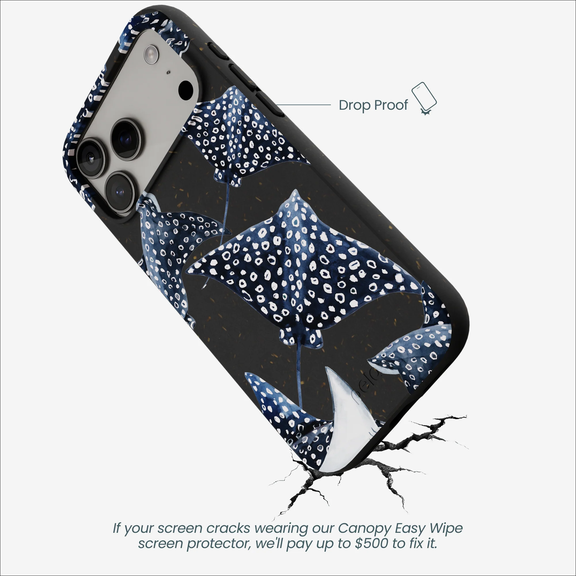 Black Midnight Rays iPhone 17 Pro Max Case