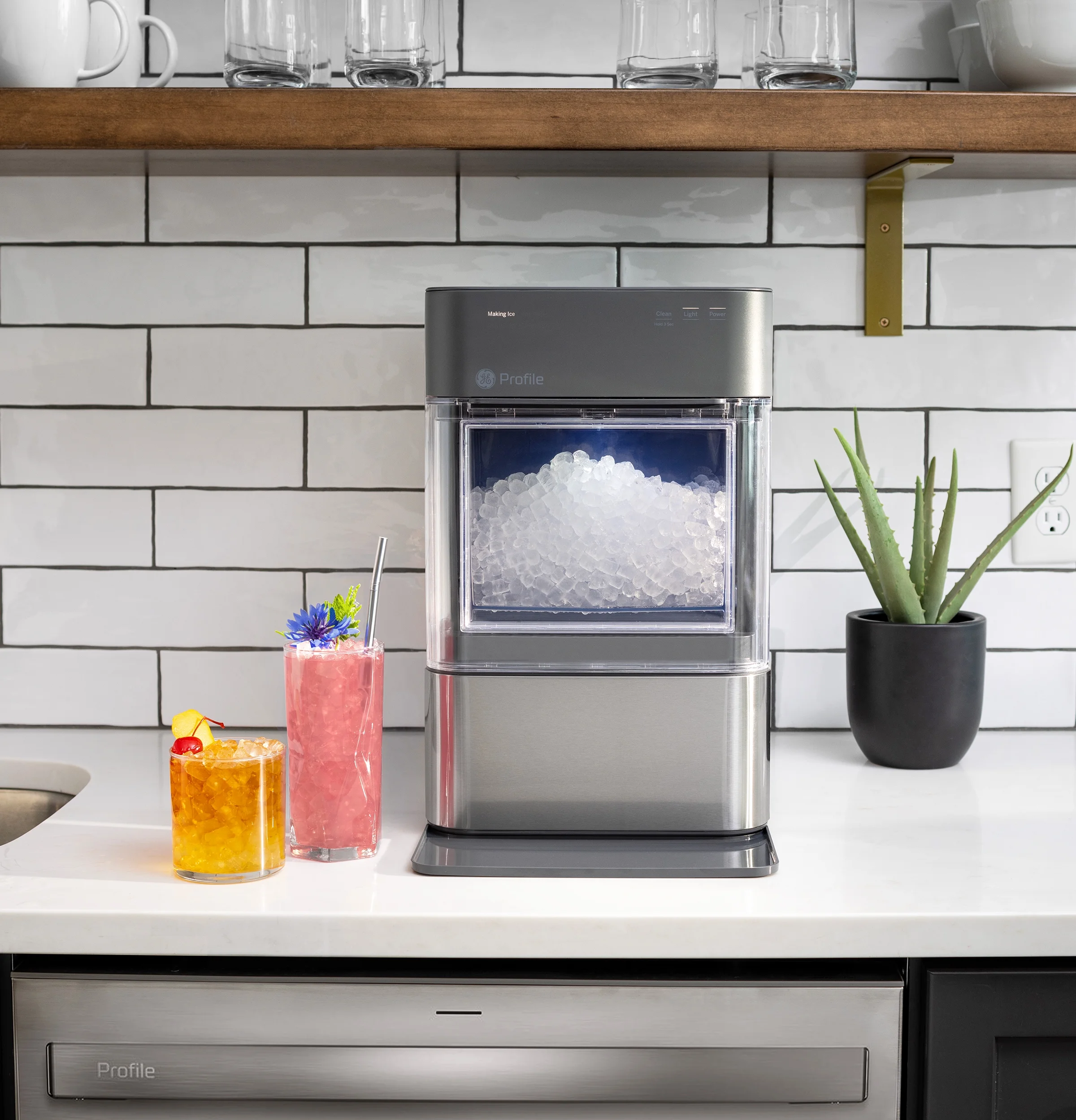 GE Appliances Opal 2.0 Countertop Nugget Ice Maker, 38 lb Maximum Output, Industrial