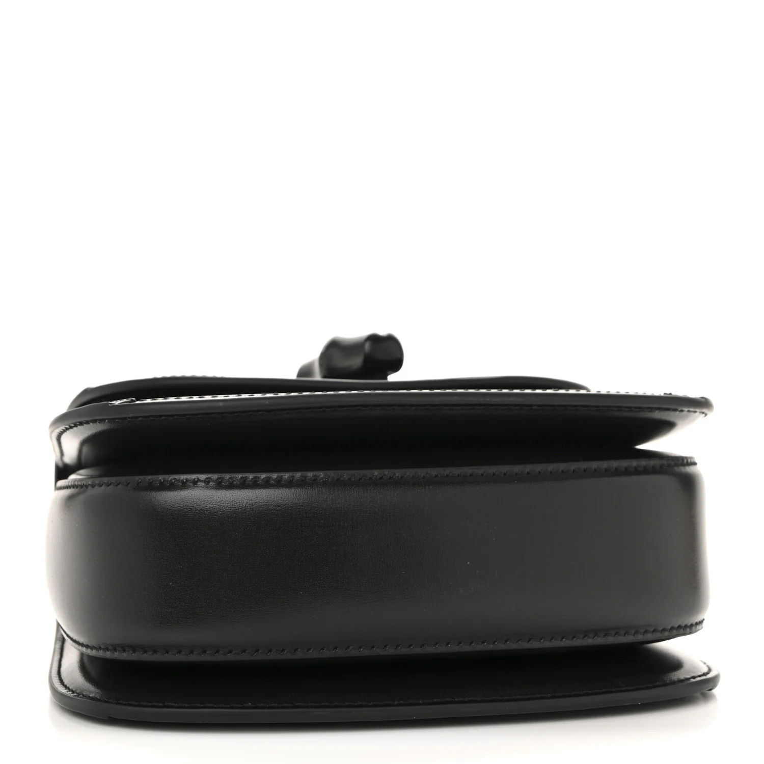 Moire Fabric Calfskin Rhinestone Monogram Monochrome Mini Bamboo 1947 Top Handle Chain Bag Black