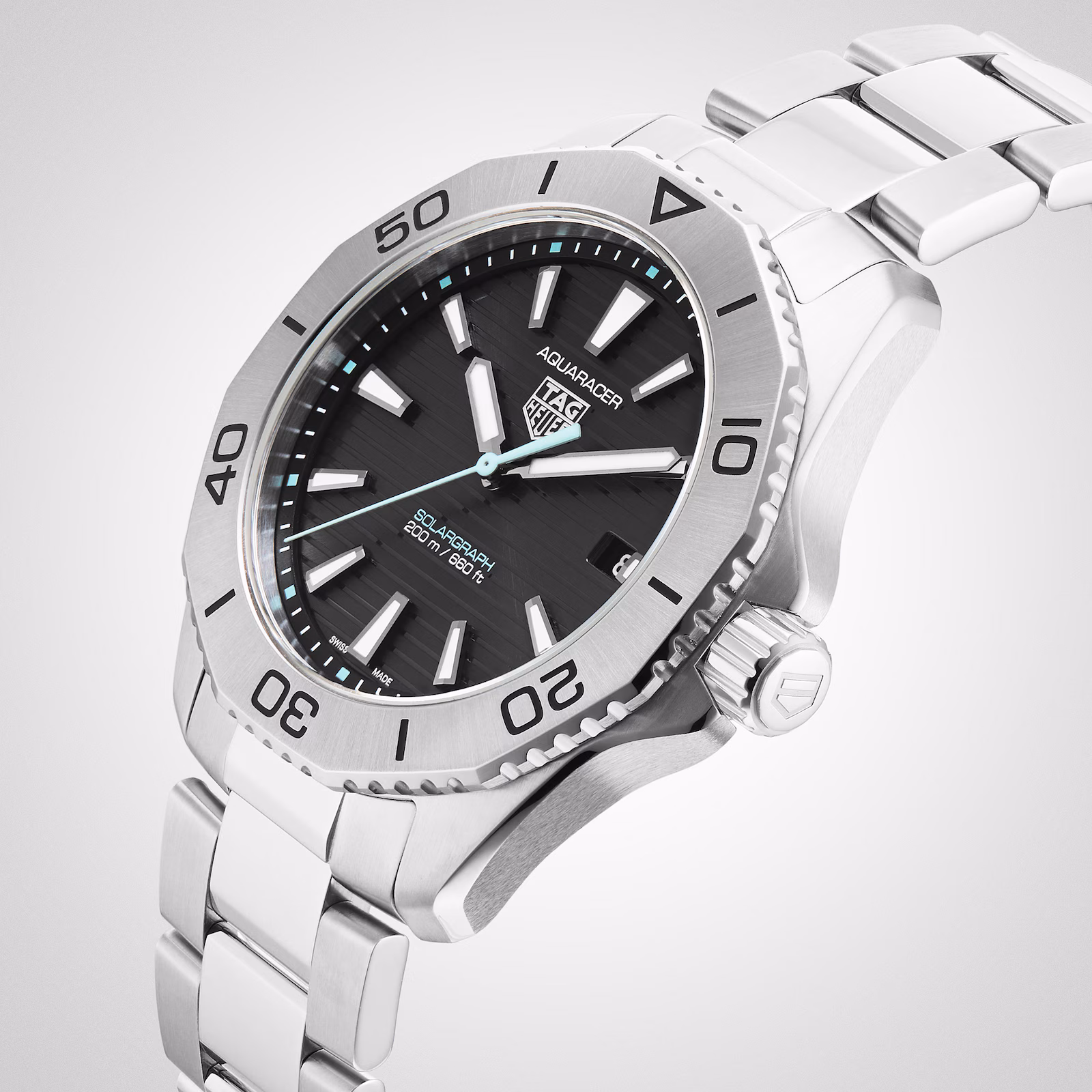 【Super Clone】TAG Heuer Aquaracer 200 Professional Solargraph 40mm Mens Watch Black WBP1114.BA0000