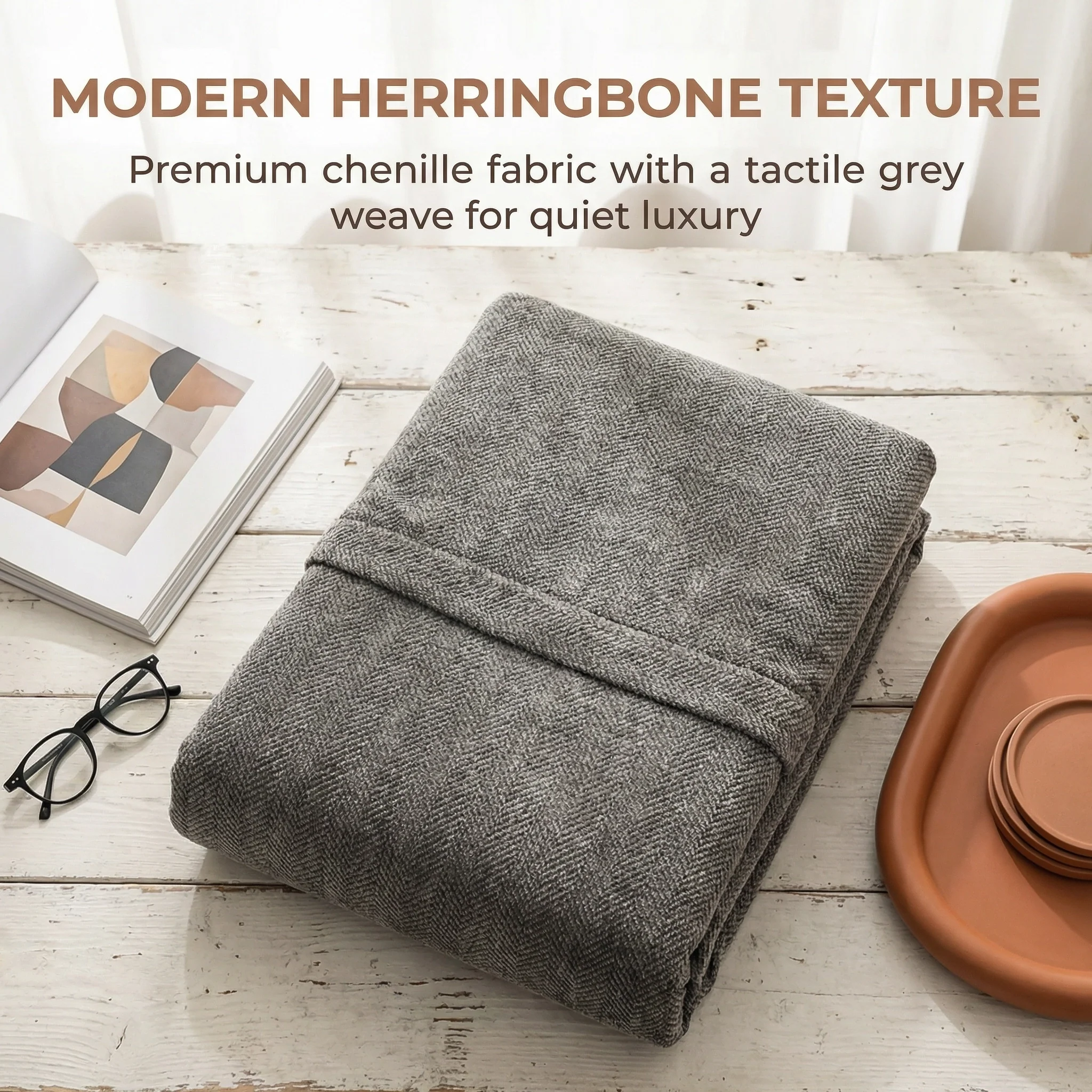 Herringbone Full Coverage Scratch-Resistant Sofa Protection Magic Stretch  Sectional Couch Cover