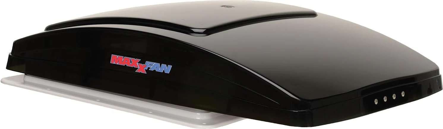 Ventilateur de plafond MaxxFan Deluxe Air 00-07500K avec télécommande - Gris fumé, Noir