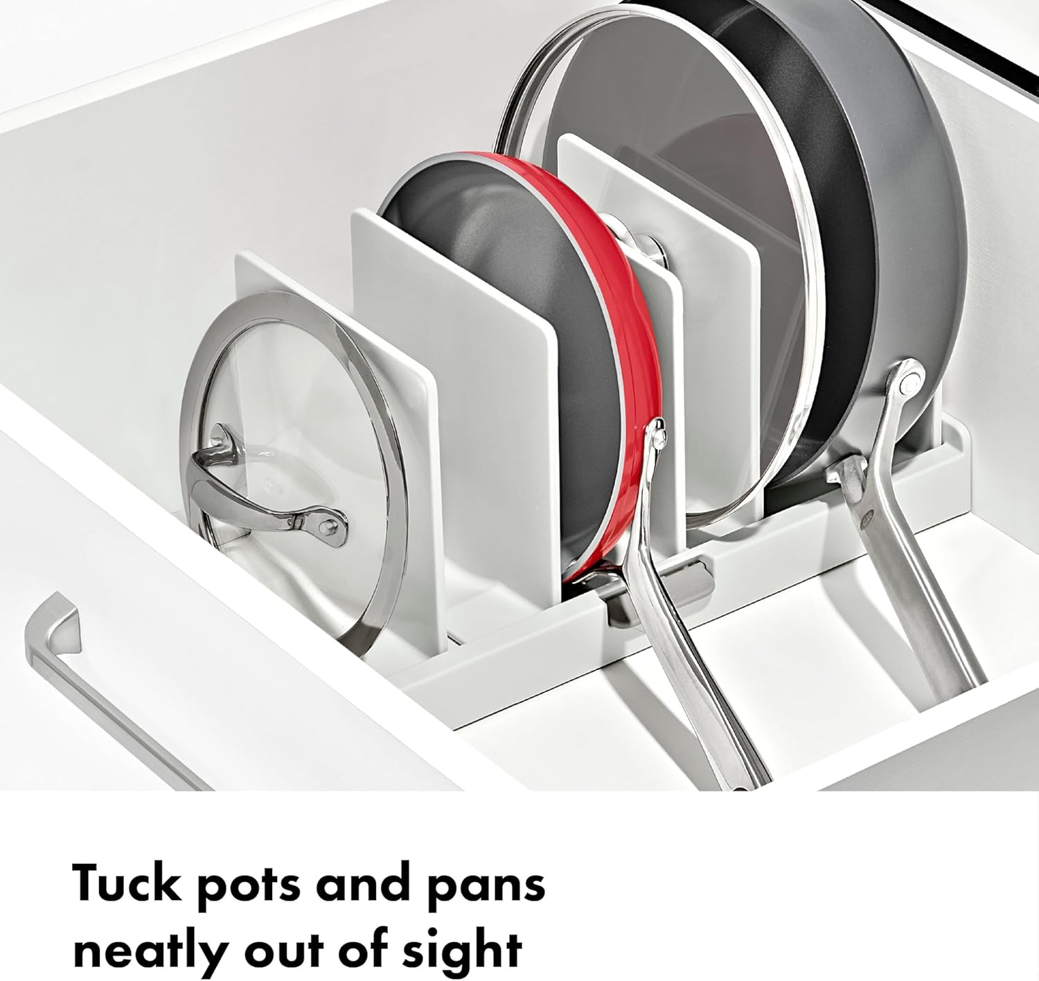 OXO Good Grips Adjustable Cookware Organizer, Pot and Pan Organizer
