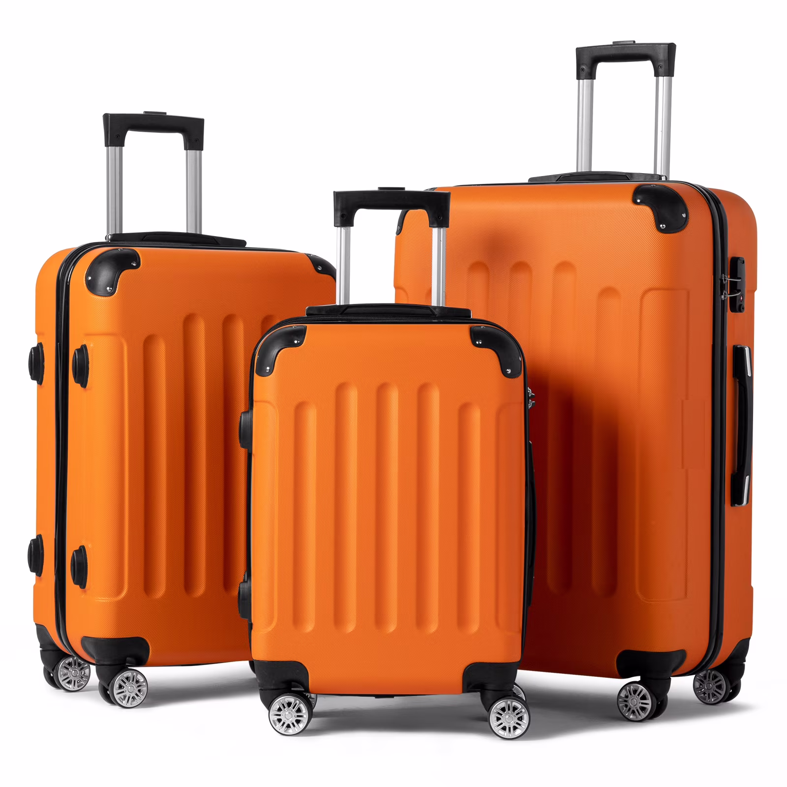 Zimtown Luggage 3 Piece Set Suitcase ABS Hardside Lightweight with TSA Lock Spinner Wheels, Beige