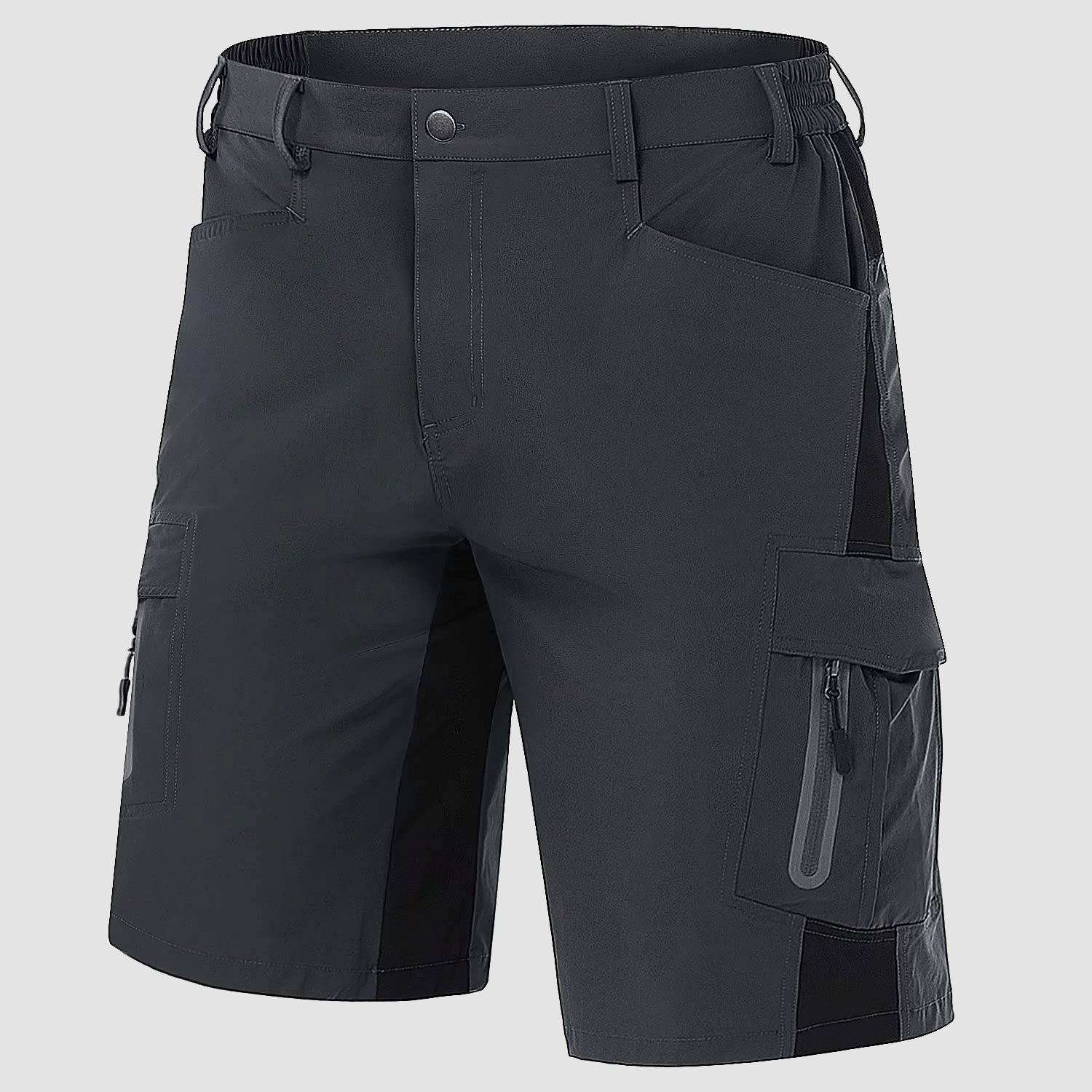 Short de randonnée pour homme à séchage rapide avec 7 poches, idéal pour le sport et l'entraînement.